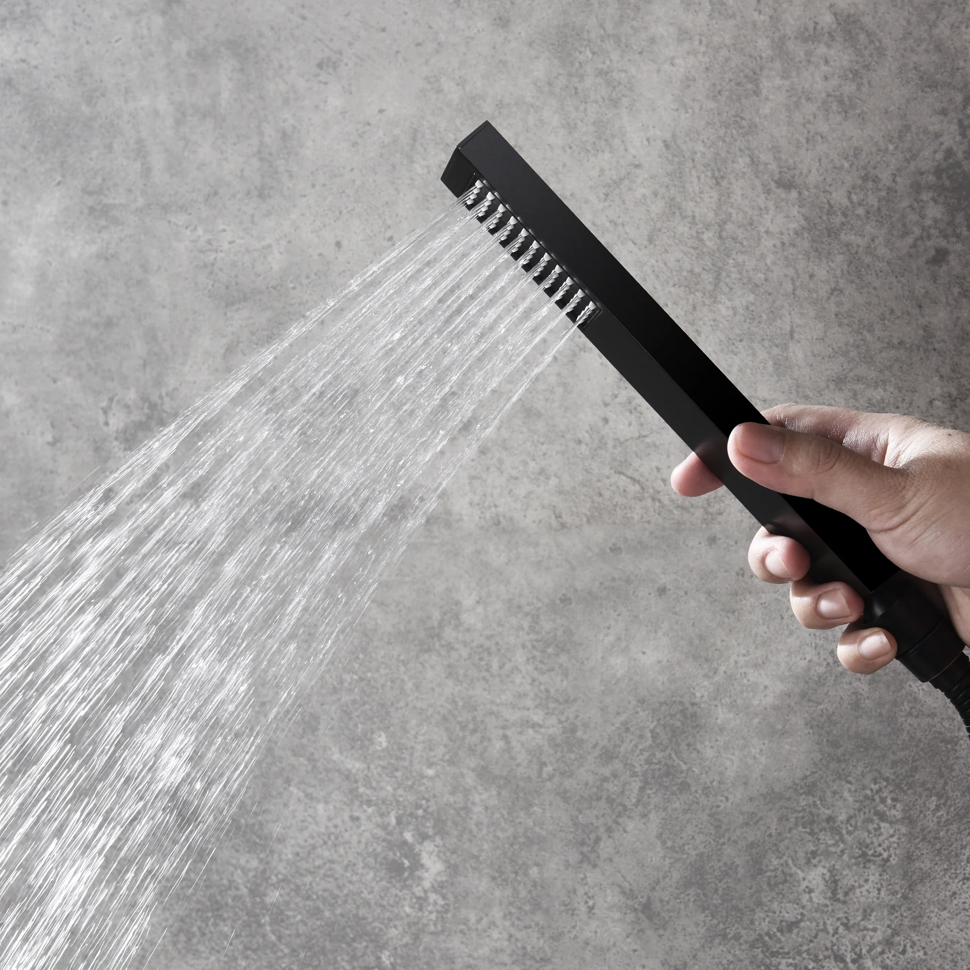 Matte Black Ceiling Mounted Rainfall Shower Faucet: 12'' or 16'' with LED Option - Image 5