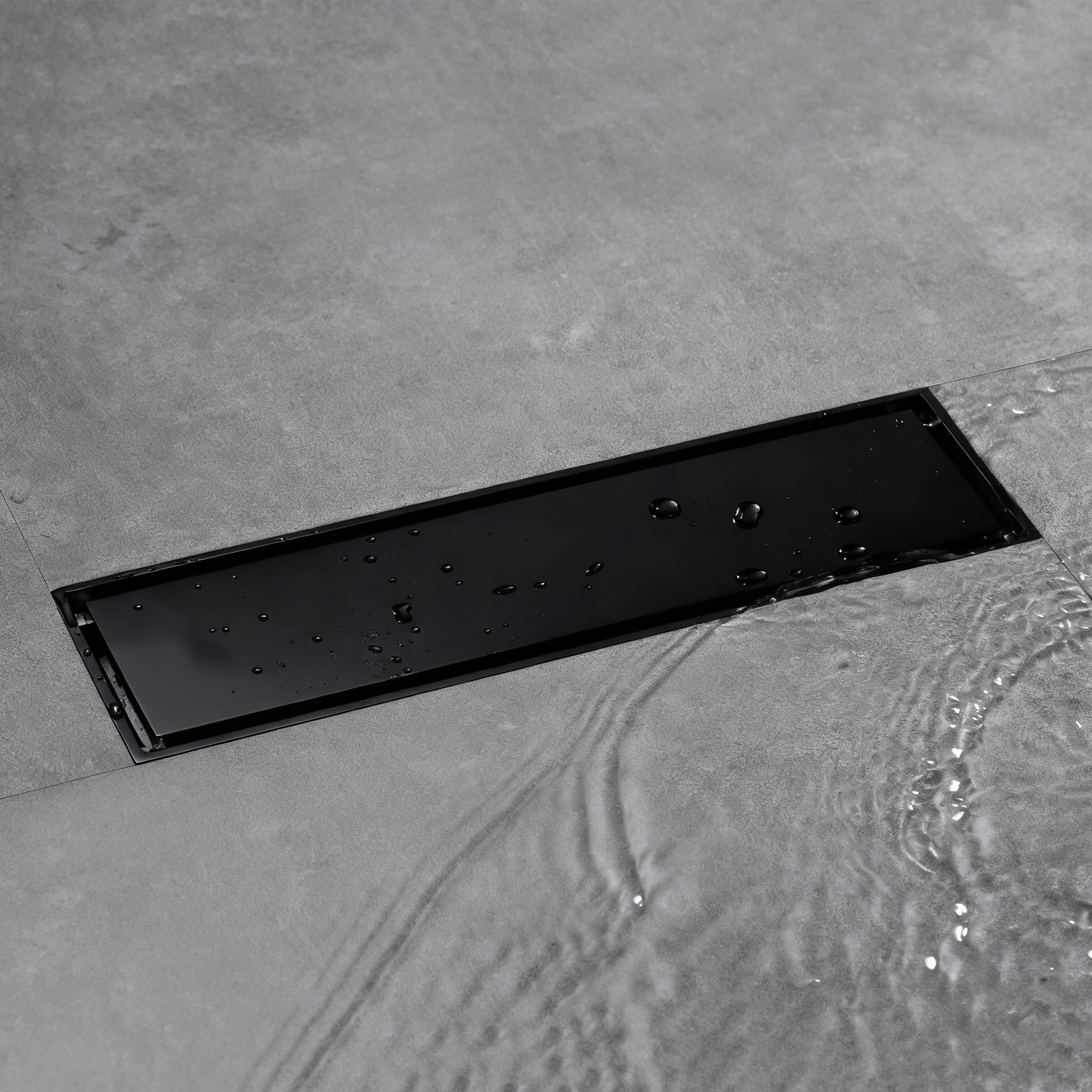 12-Inch Brushed Nickel or Brushed Gold or Matte Black Rectangular Floor Drain - Solid Pattern Cover Grate - Removable - Includes Accessories - Image 7