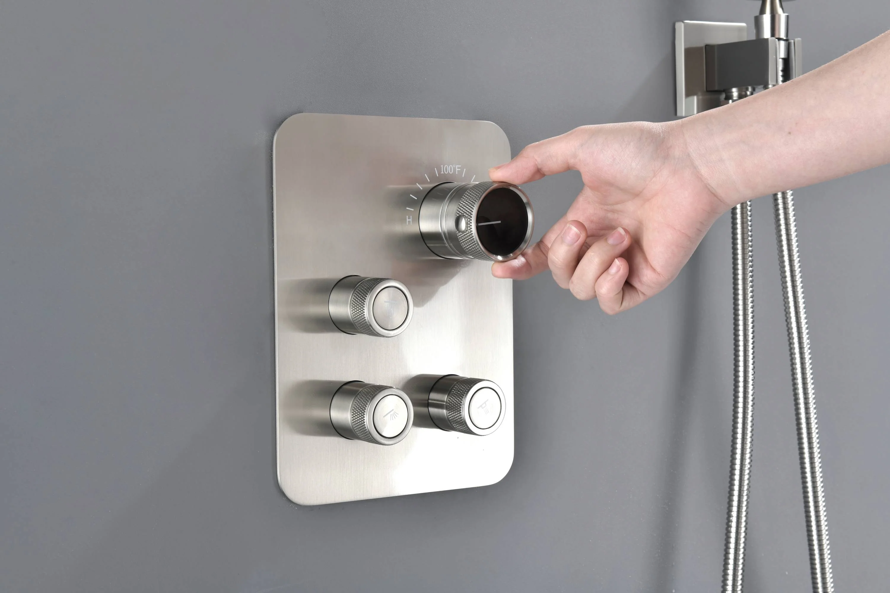 12" or "16" Rainfall Head 3-Way Thermostatic Shower Faucet with Regular Head - Image 36