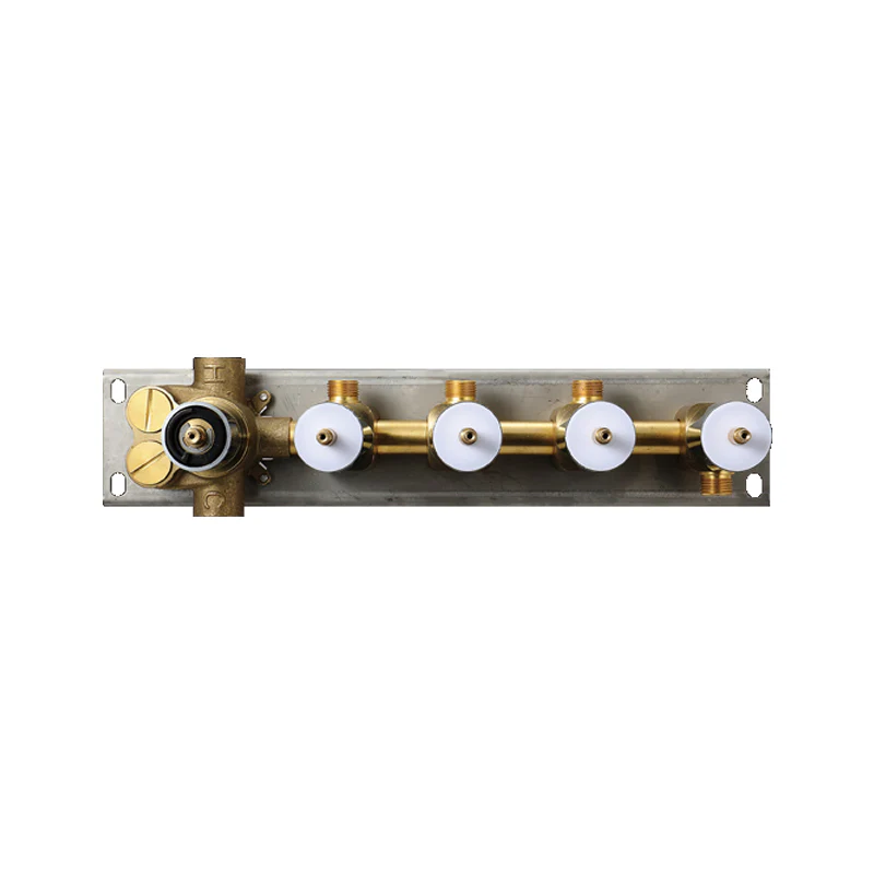 16-Inch Chrome Thermostatic Shower Faucet: Flush-Mounted, 64-Color LED Lighting, Bluetooth Music, 4-Way Control, and 4-Inch Body Jet Features - Image 7