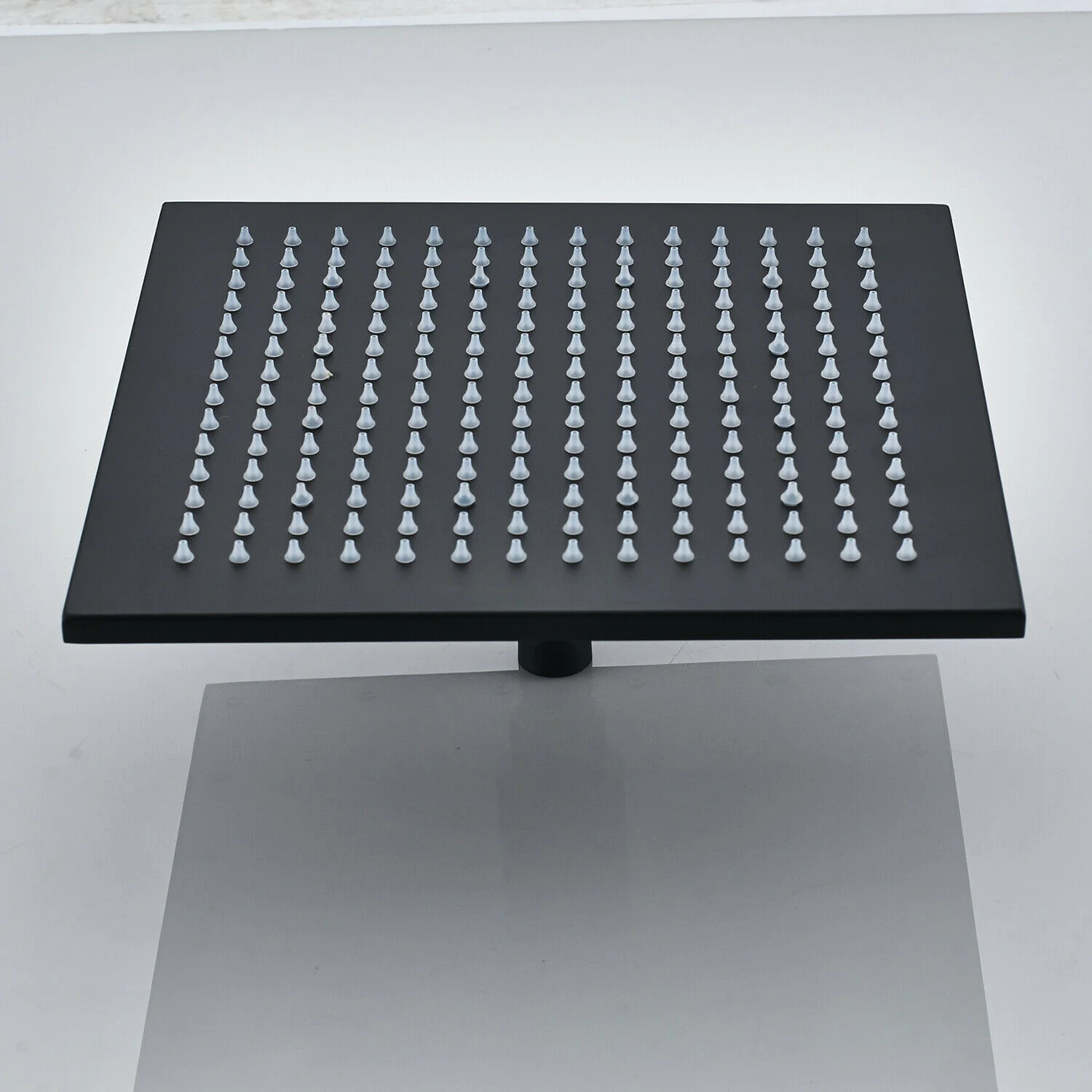 12-Inch Matte Black Rain Shower Head: 3 LED Color Lights and 16-Inch Wall Mount Shower Arm - Image 5