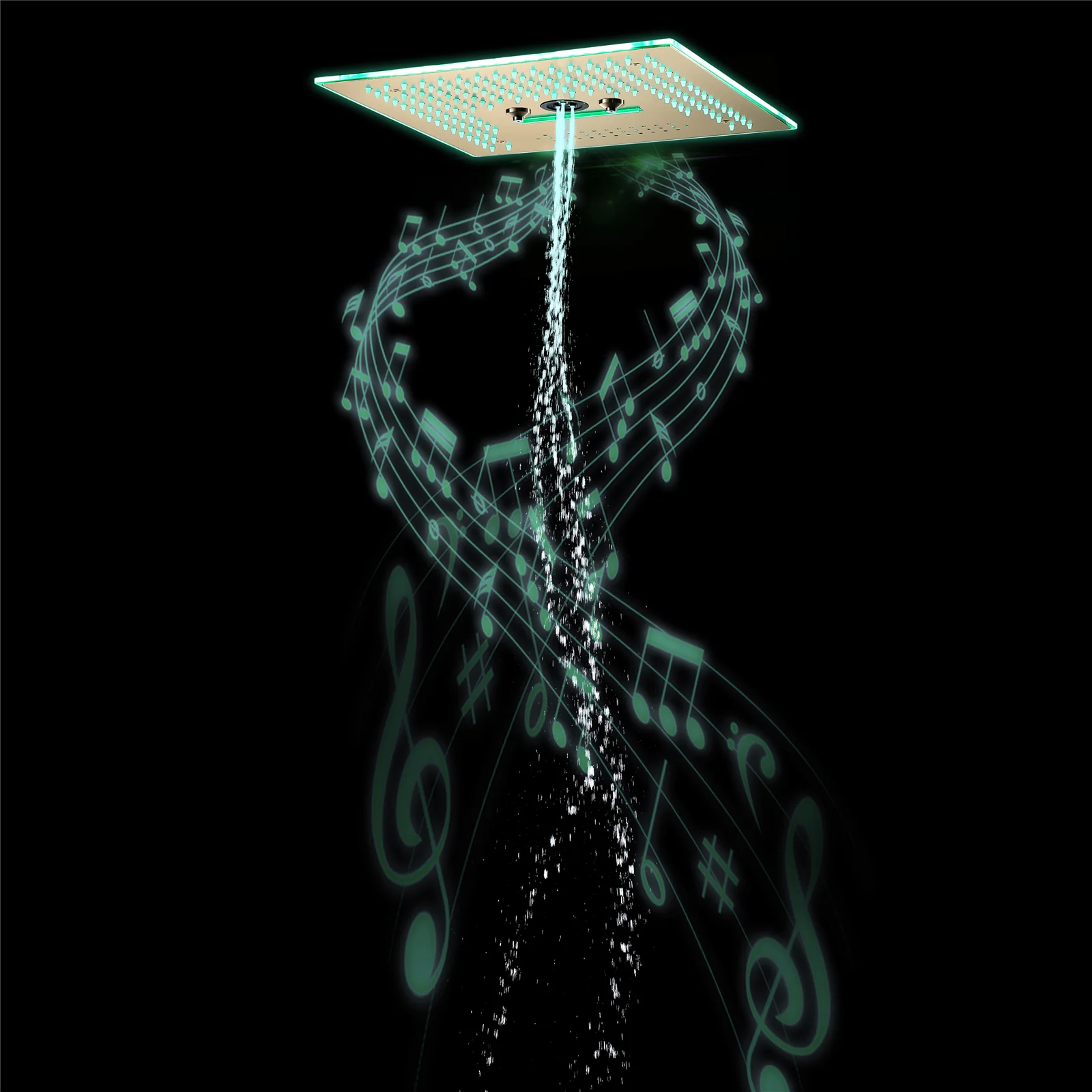 16-Inch Rainfall Waterfall Mist Water Column Flush Mount Shower Faucet Set with 6-Way Thermostatic Control, 64-Color LED, Bluetooth Music, Rainfall-Waterfall-Mist Features, Rotating Hydro Jet, and Regular Head - Image 8