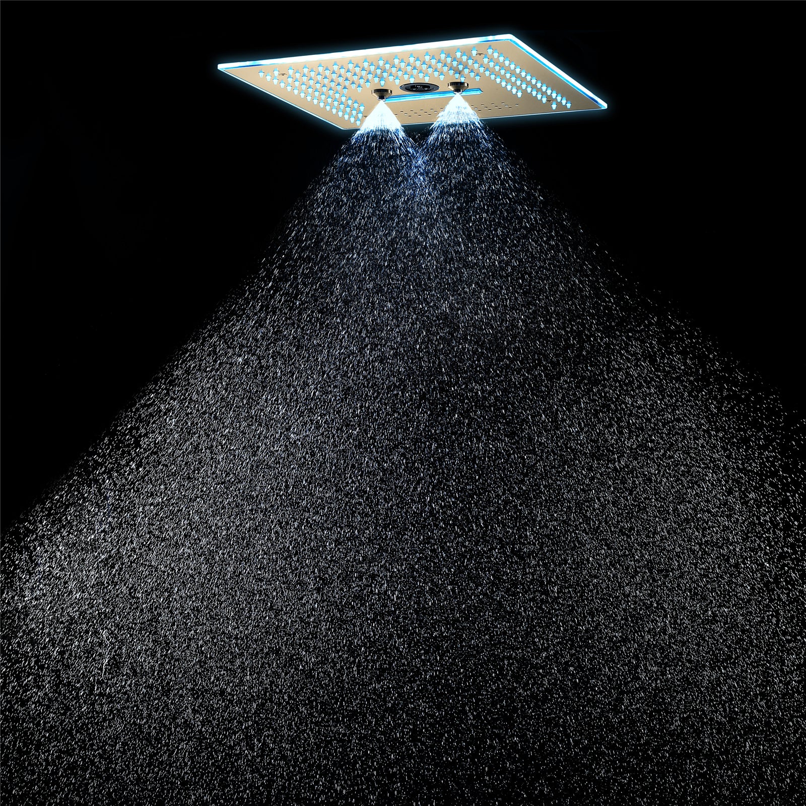16-Inch Rainfall Waterfall Mist Water Column Flush Mount Shower Faucet Set with 6-Way Thermostatic Control, 64-Color LED, Bluetooth Music, Rainfall-Waterfall-Mist Features, Rotating Hydro Jet, and Regular Head - Image 16