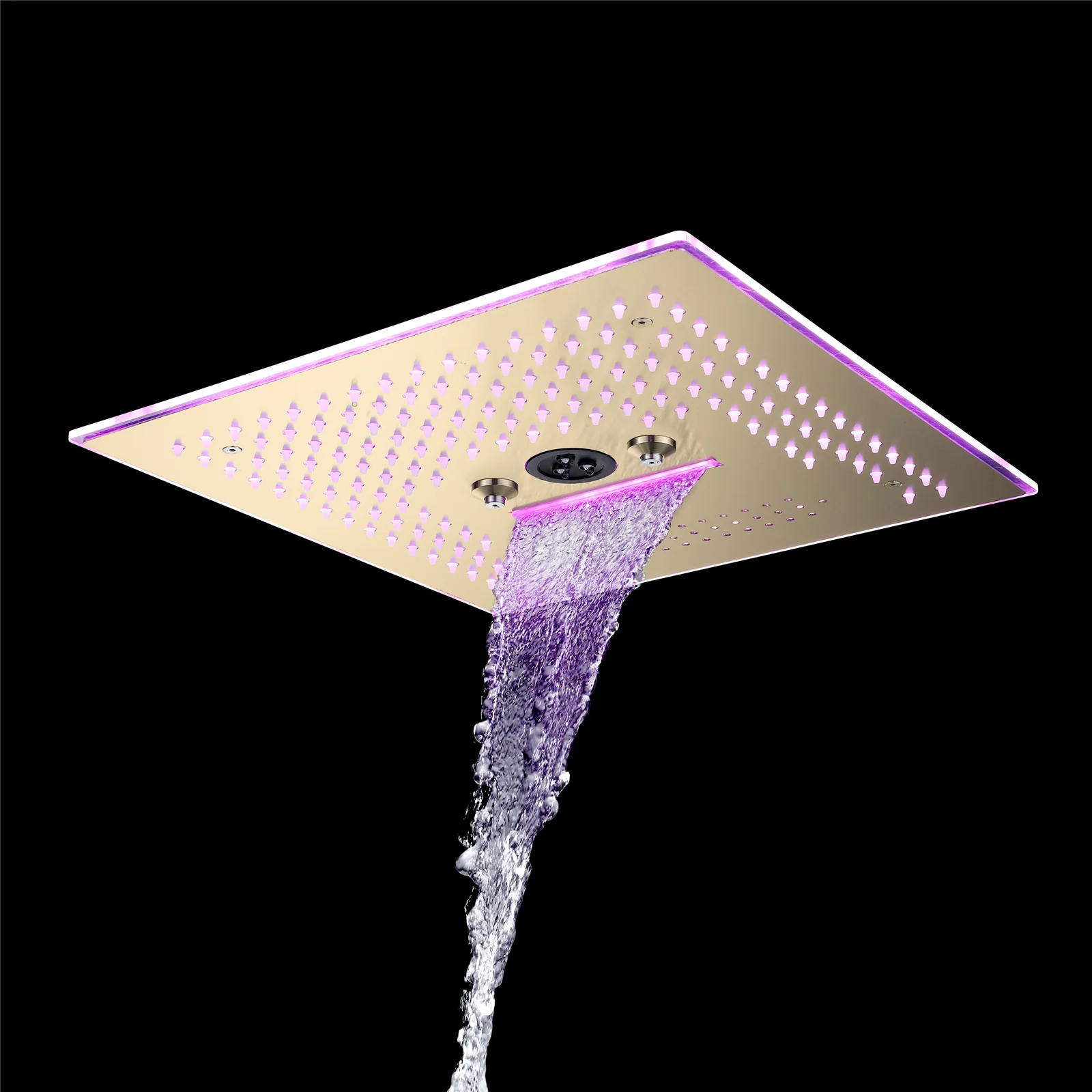 16-Inch Rainfall Waterfall Mist Water Column Flush Mount Shower Faucet Set with 6-Way Thermostatic Control, 64-Color LED, Bluetooth Music, Rainfall-Waterfall-Mist Features, Rotating Hydro Jet, and Regular Head - Image 21