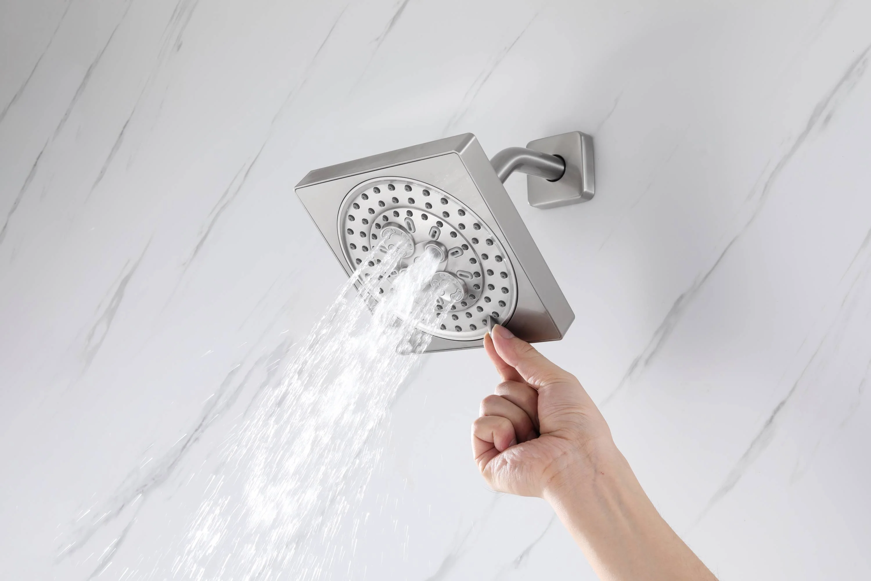 16" or 20" Flush Mount LED Rain Head Shower System with Dual Regular Heads - Image 27