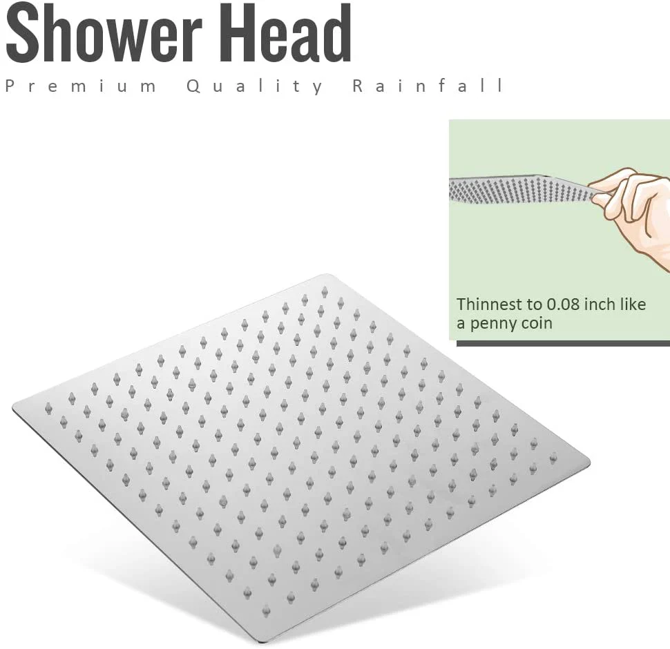 Rain Shower Set Sprayer Chrome Ceiling Mount 3 way touch digital valve with 6 body jets - Image 7