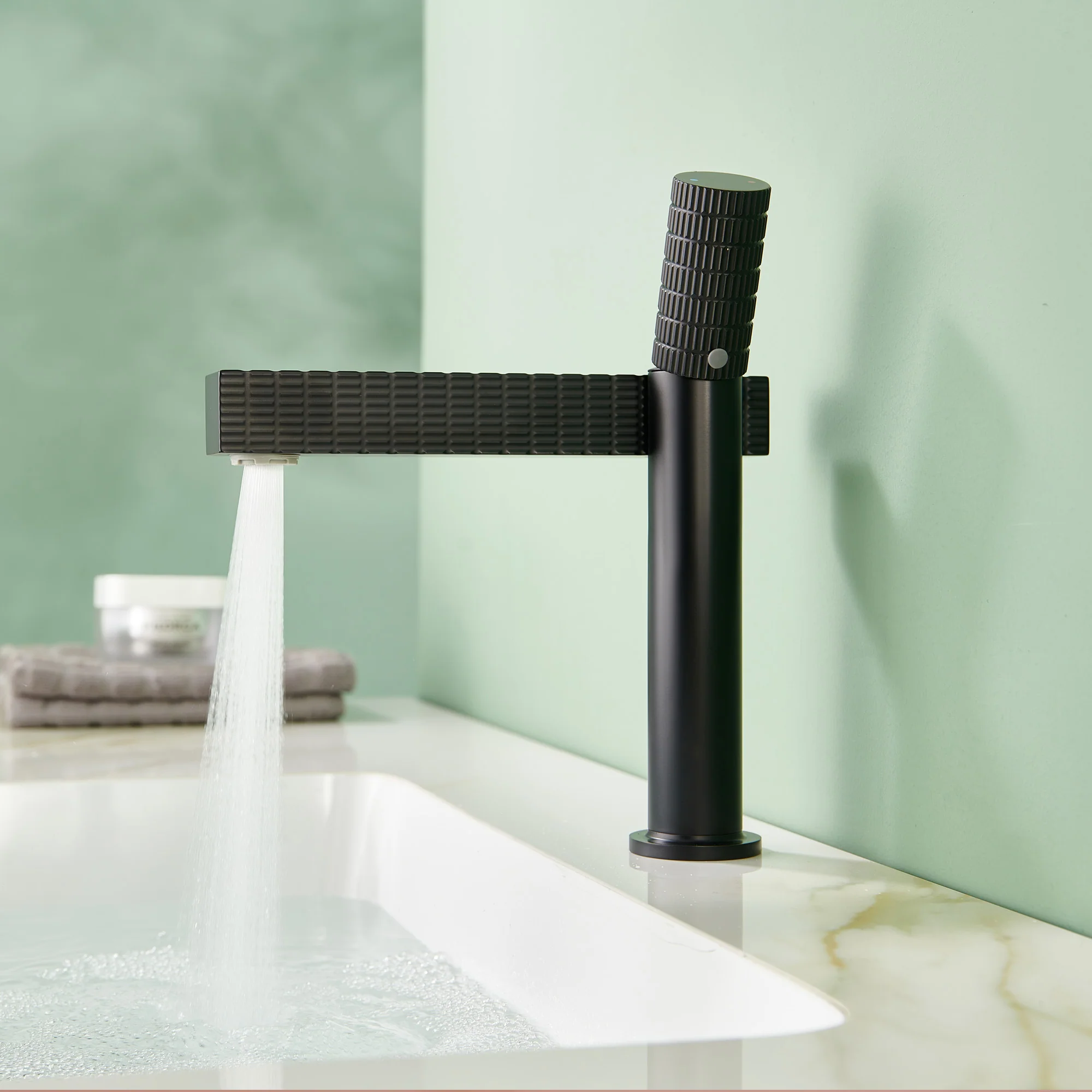 Brushed gold or Brushed Nickel or Matte Black Or Rose Gold single handle brass bathroom faucet with pop up drain - Image 10