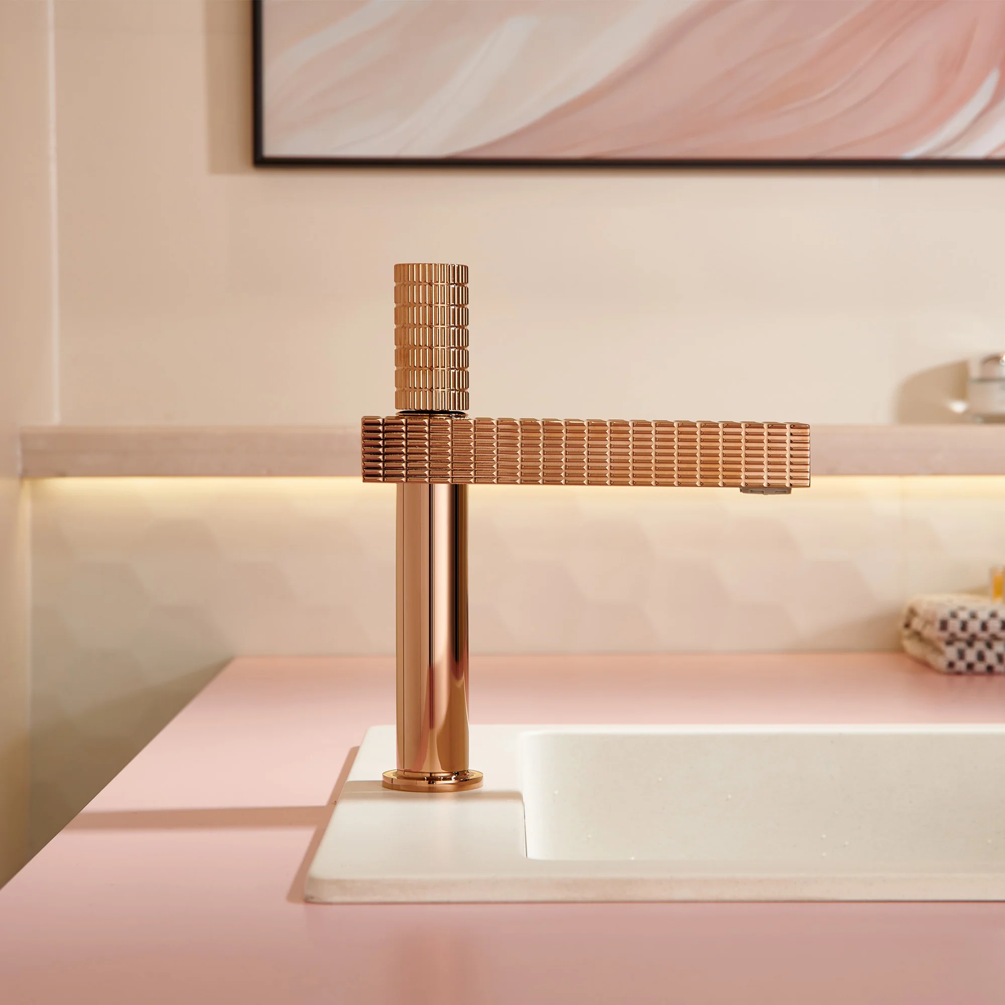 Brushed gold or Brushed Nickel or Matte Black Or Rose Gold single handle brass bathroom faucet with pop up drain - Image 21