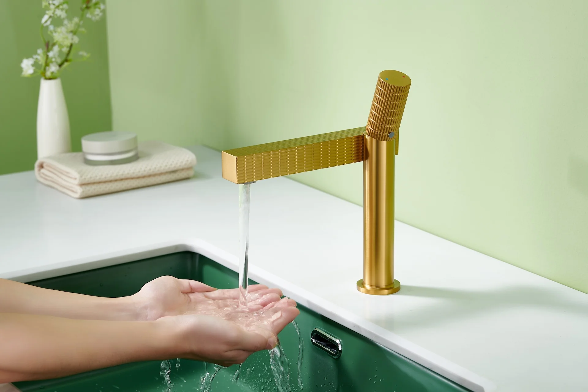 Brushed gold or Brushed Nickel or Matte Black Or Rose Gold single handle brass bathroom faucet with pop up drain - Image 5