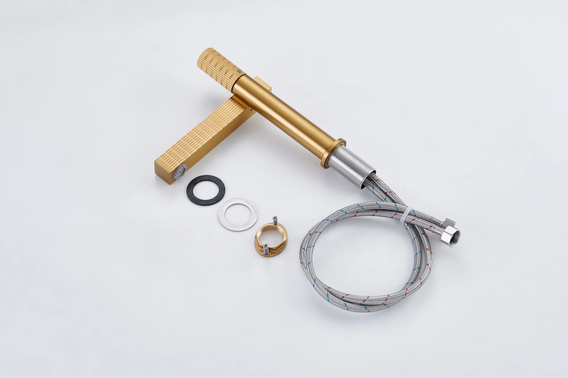 Brushed gold or Brushed Nickel or Matte Black Or Rose Gold single handle brass bathroom faucet with pop up drain - Image 8
