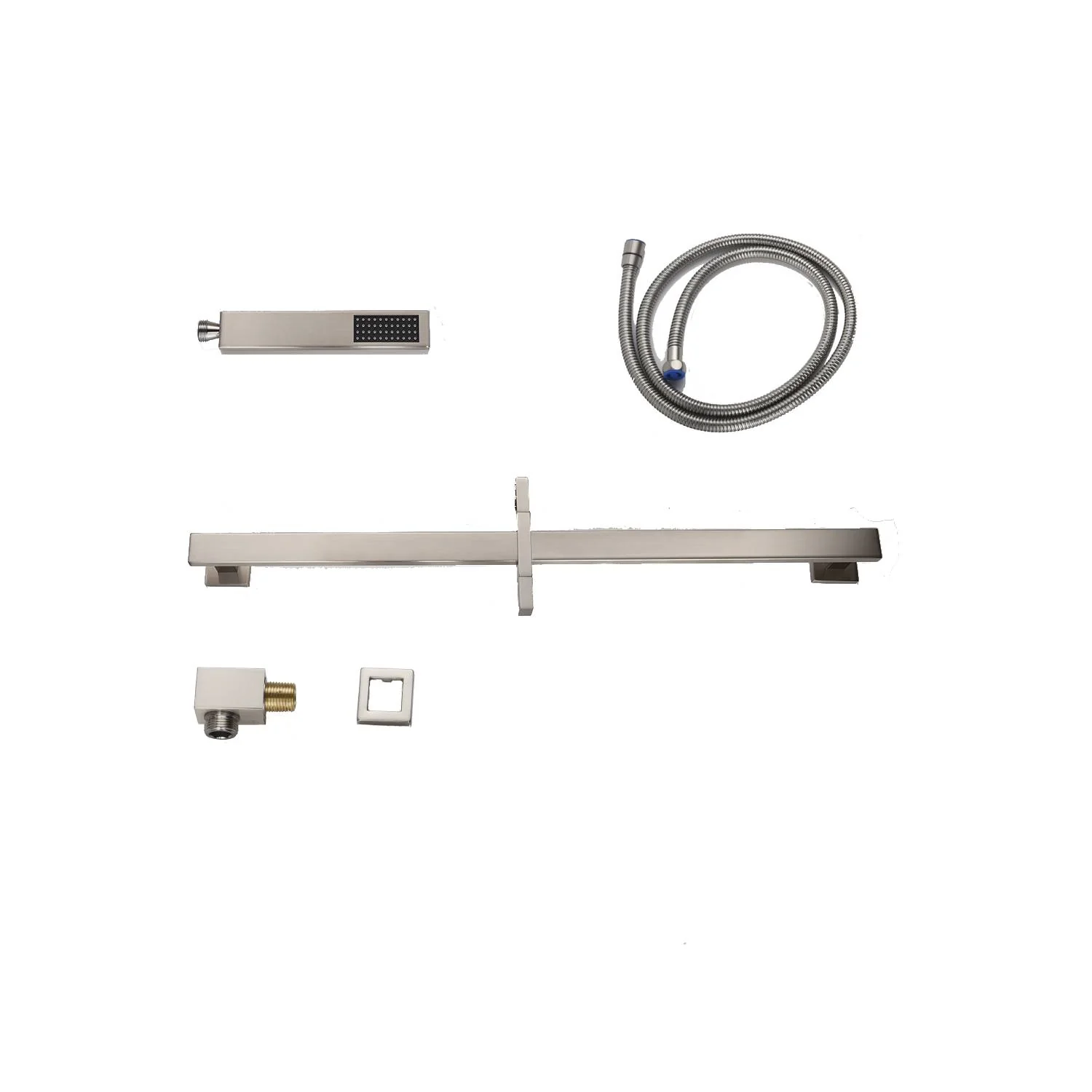 20-Inch Ceiling-Mounted LED or Non-LED Brushed Nickel 3-Way Digital Thermostatic Shower Faucet with 4'' Flush Body Jets: Independent and Simultaneous Functionality - Image 9