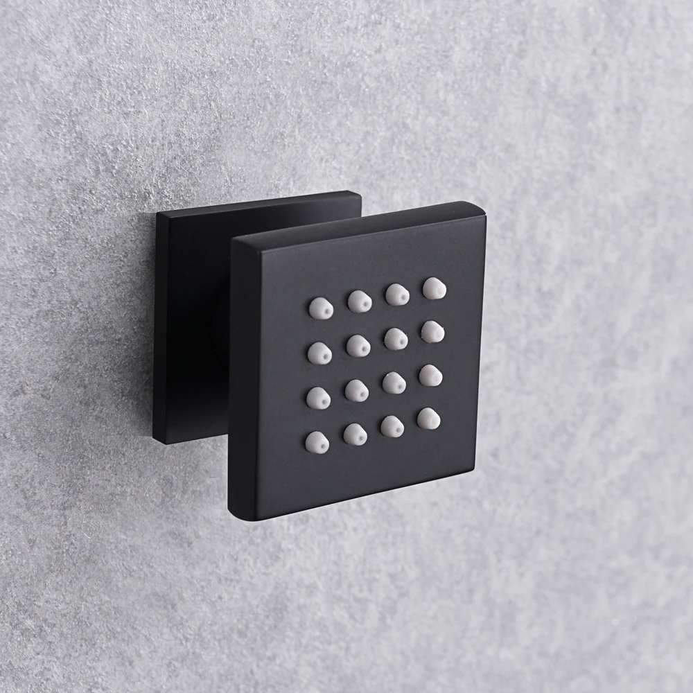 20'' ceiling mounted LED matte Black 3 way thermostatic valve tub spout that each function run at the same time and separately - Image 15