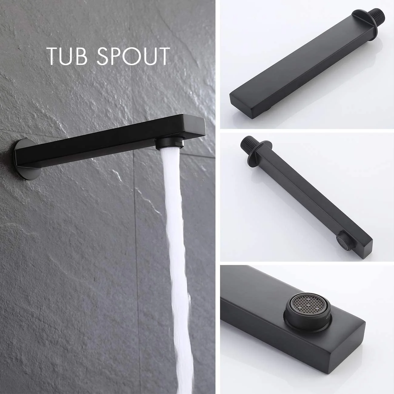 20'' ceiling mounted LED matte Black 3 way thermostatic valve tub spout that each function run at the same time and separately - Image 21