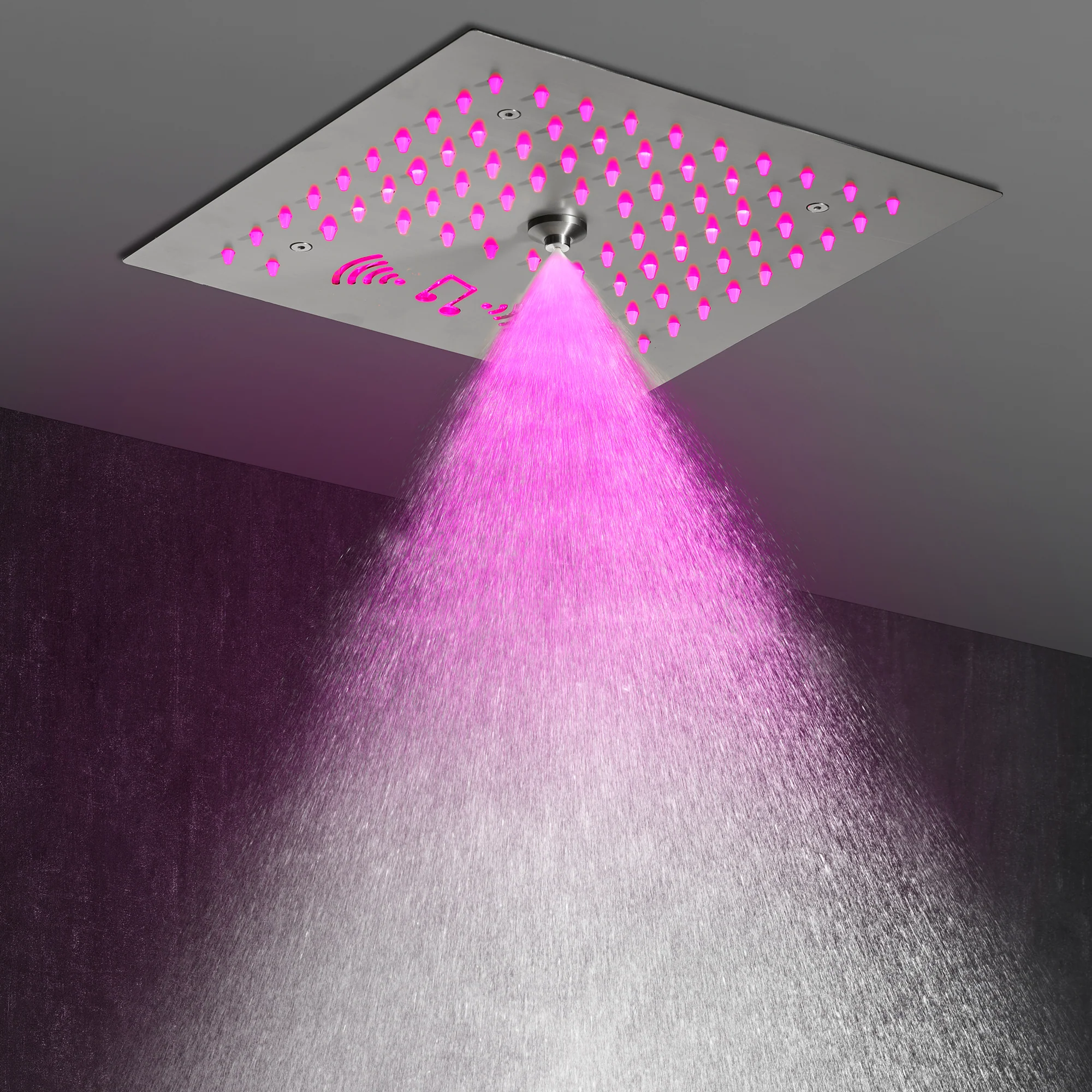 12 inch  flush-mount rainfall Mist shower systems 6 way thermostatic valve with 6 body jets and sliding bar and  regular head - Image 15