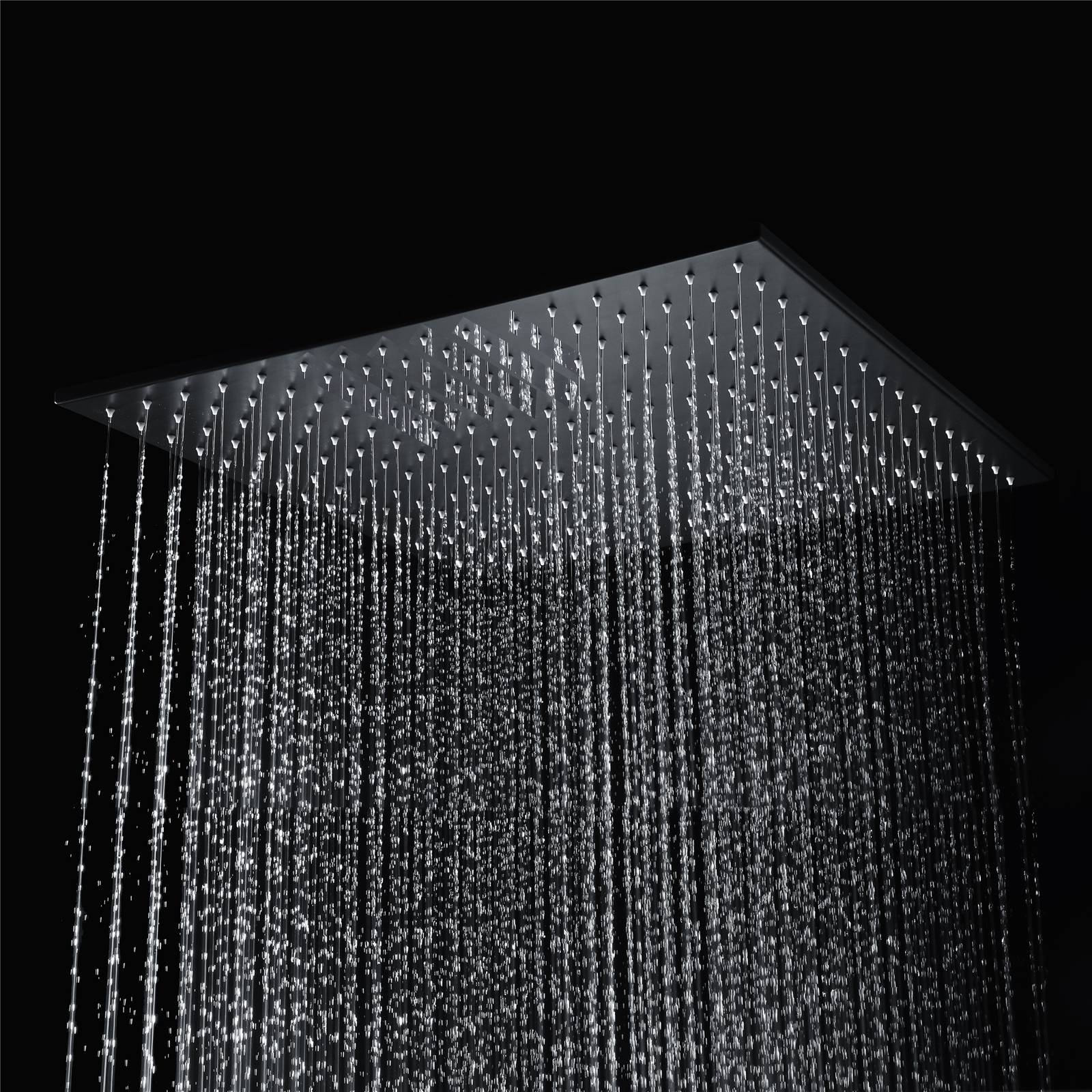 Matte Black Ceiling Mounted Rainfall Shower Faucet: 20'' or 24'' with LED Option, Dual Function - Image 3