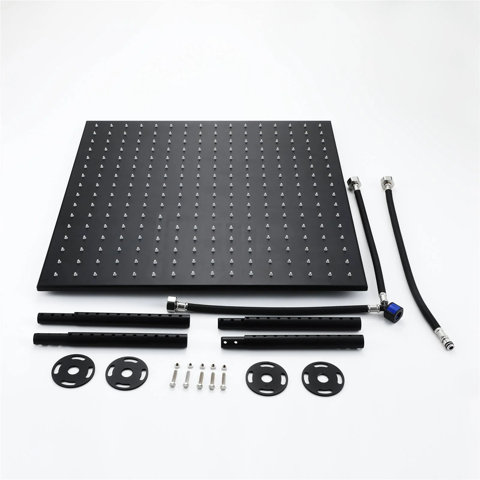 Matte Black Ceiling Mounted Rainfall Shower Faucet: 20'' or 24'' with LED Option, Dual Function - Image 9