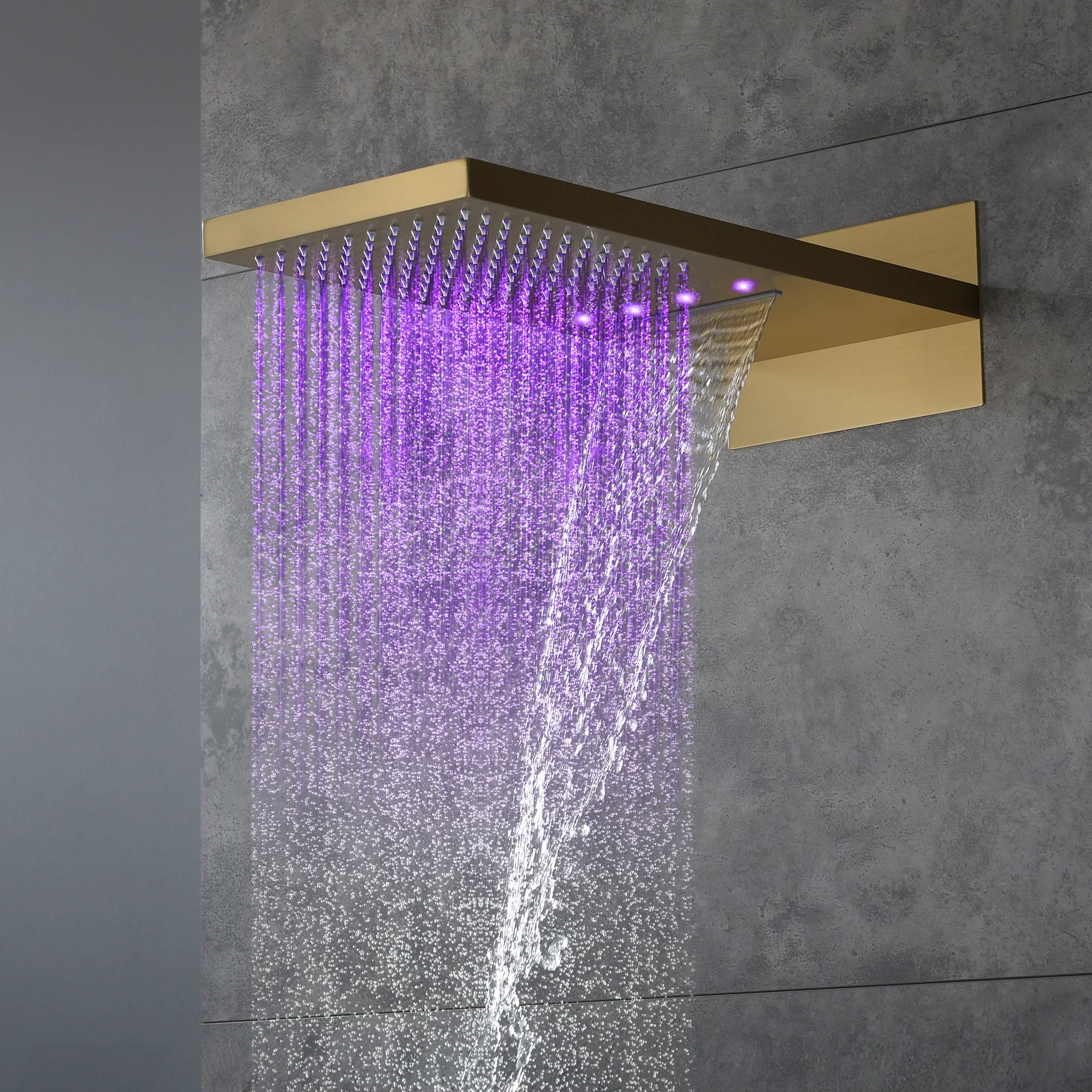 Wall Mount 22-Inch Rainfall Waterfall Shower Head with 4-Way Digital Display and Body Jets - Image 19