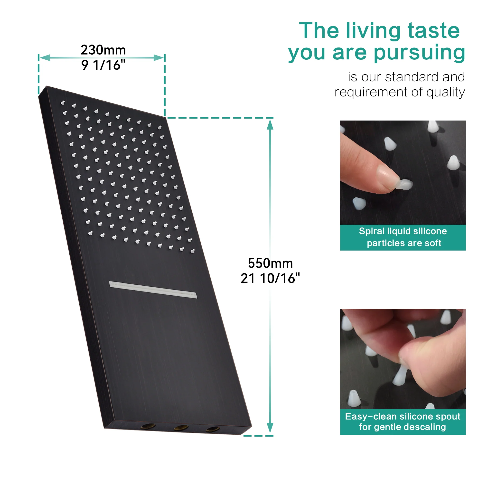 Wall Mount 22-Inch Rainfall Waterfall Shower Head with 4-Way Digital Display and Body Jets - Image 44