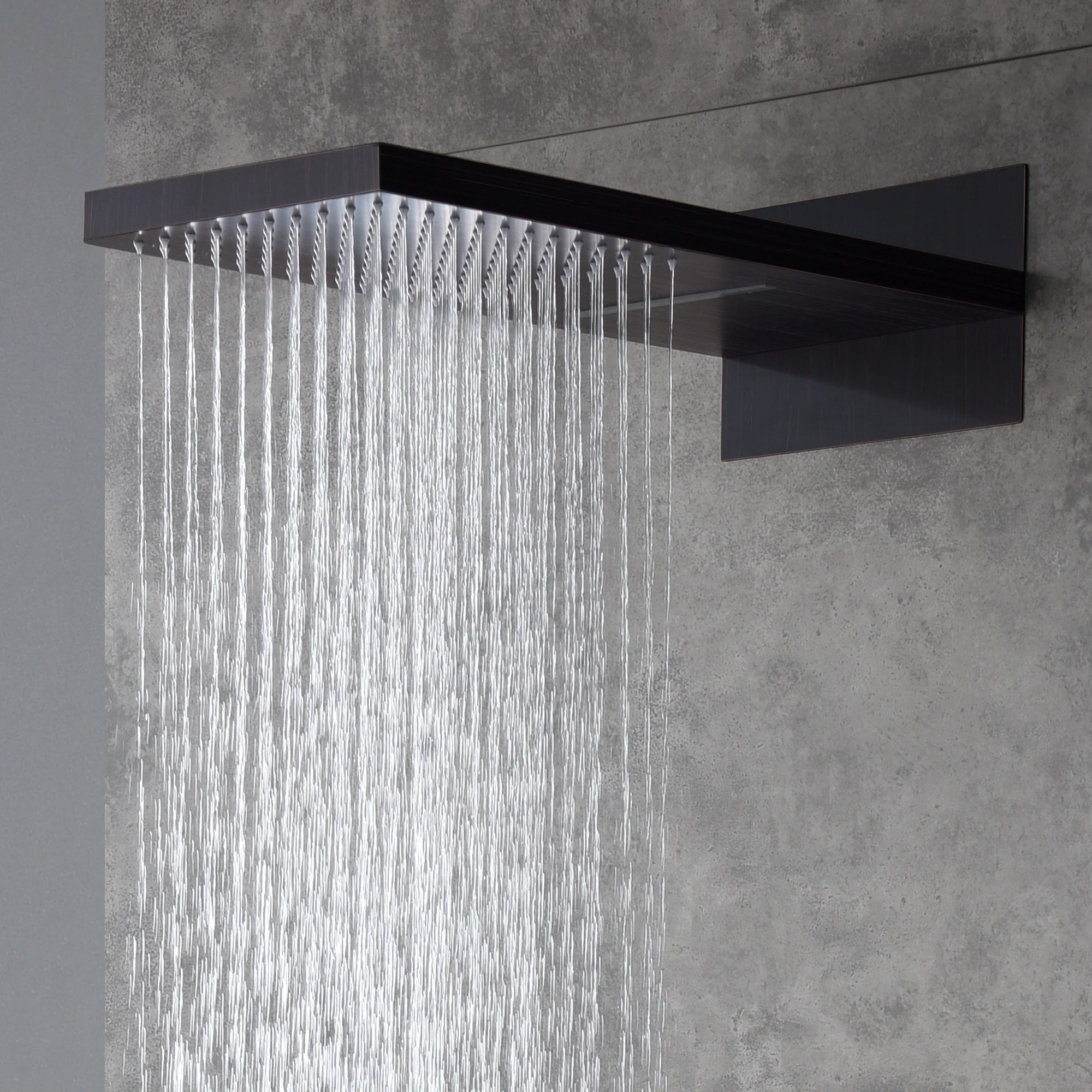 22" oil rubber bronze Rainfall/Waterfall Shower Head with 3-Way Thermostatic Faucet - Image 11