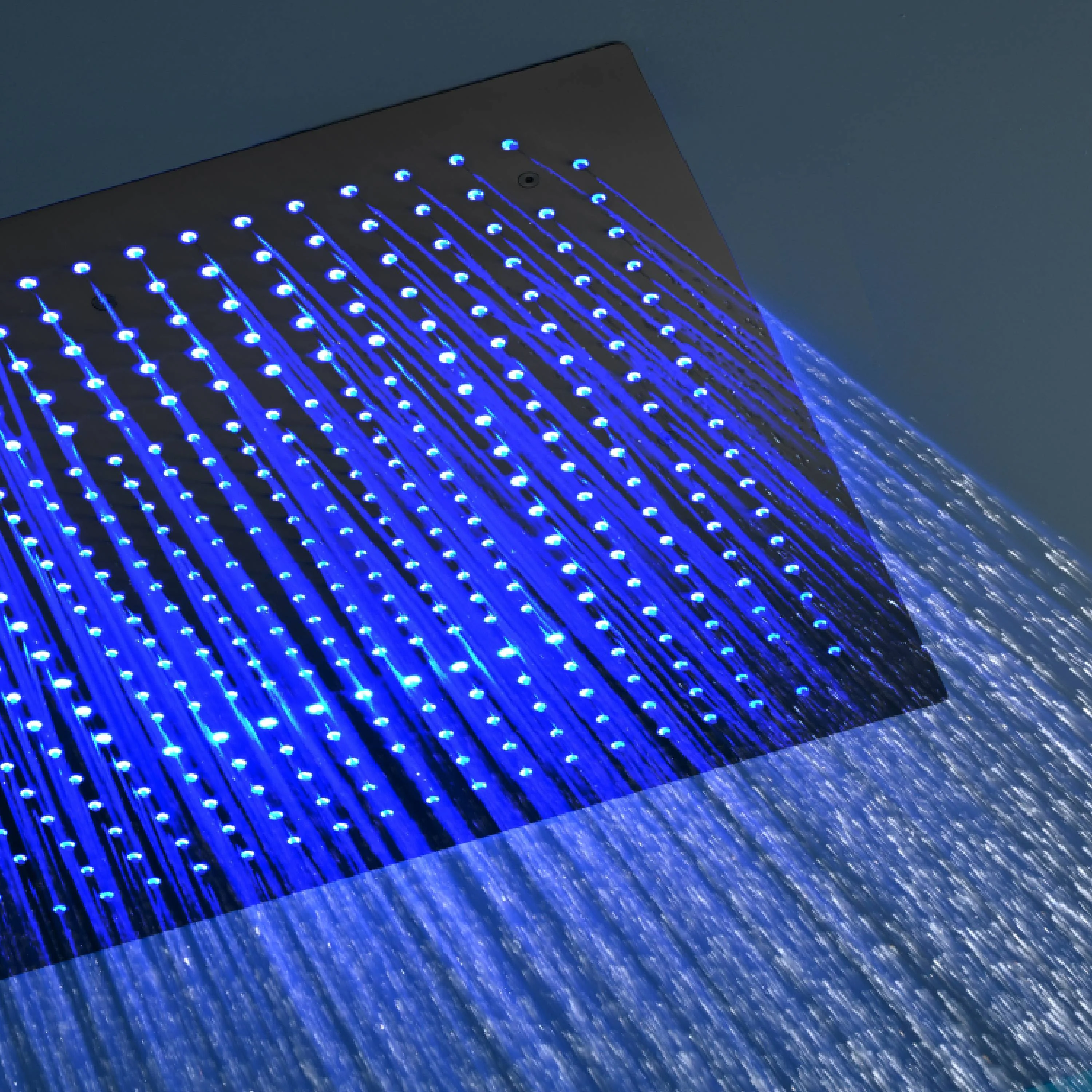 40 inch x 20 inch rainfall shower head 64 led light 6 way digital display shower faucet with dual regular heads and body jets - Image 35