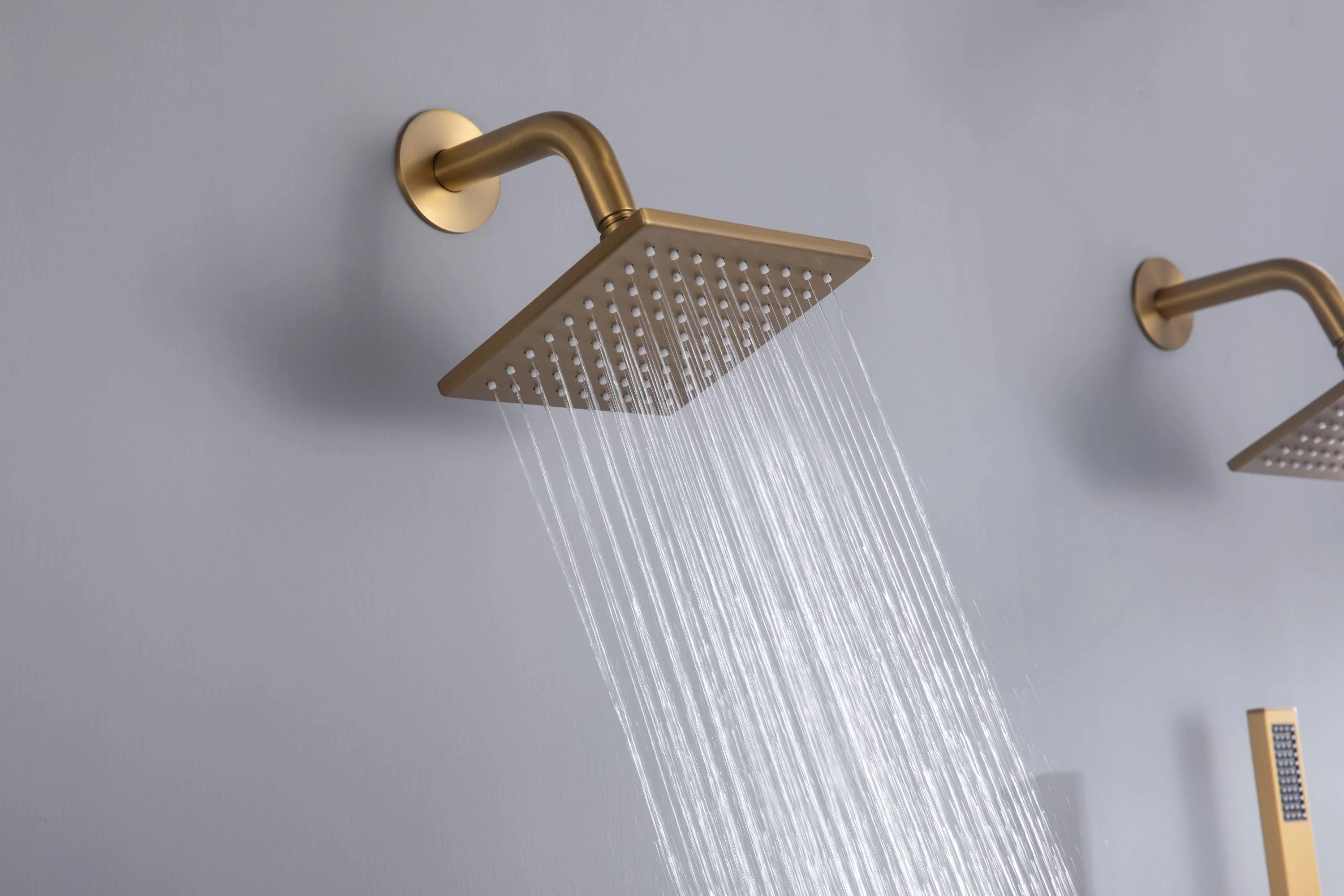 40 inch x 20 inch rainfall shower head 64 led light 6 way digital display shower faucet with dual regular heads and body jets - Image 4