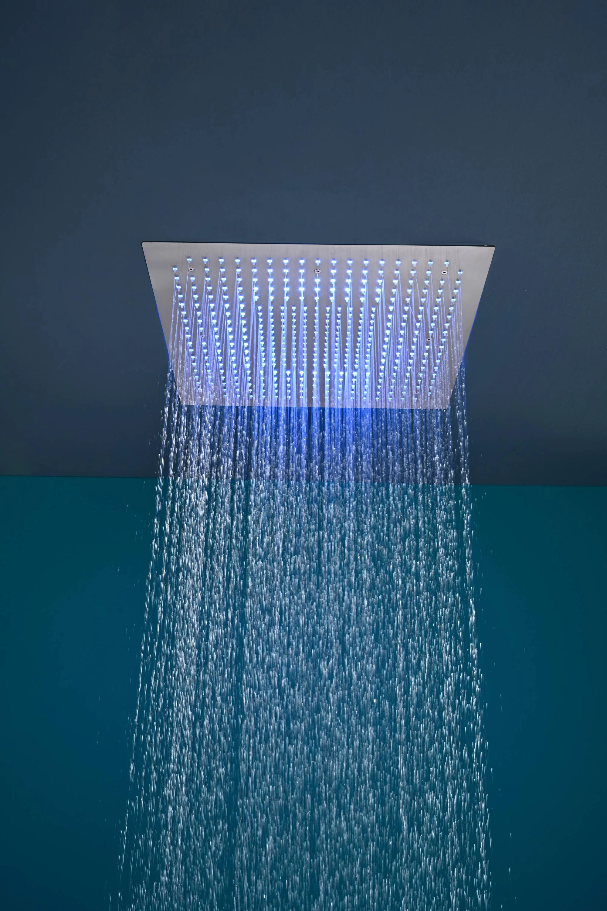 40 inch x 20 inch rainfall shower head 64 led light 6 way digital display shower faucet with dual regular heads and body jets - Image 41