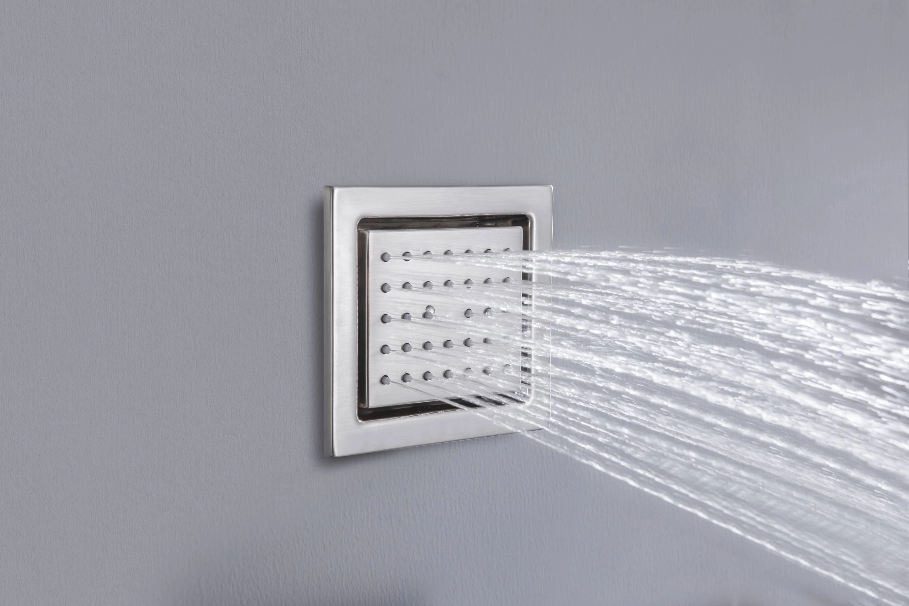 40 inch x 20 inch rainfall shower head 64 led light 6 way digital display shower faucet with dual regular heads and body jets - Image 45