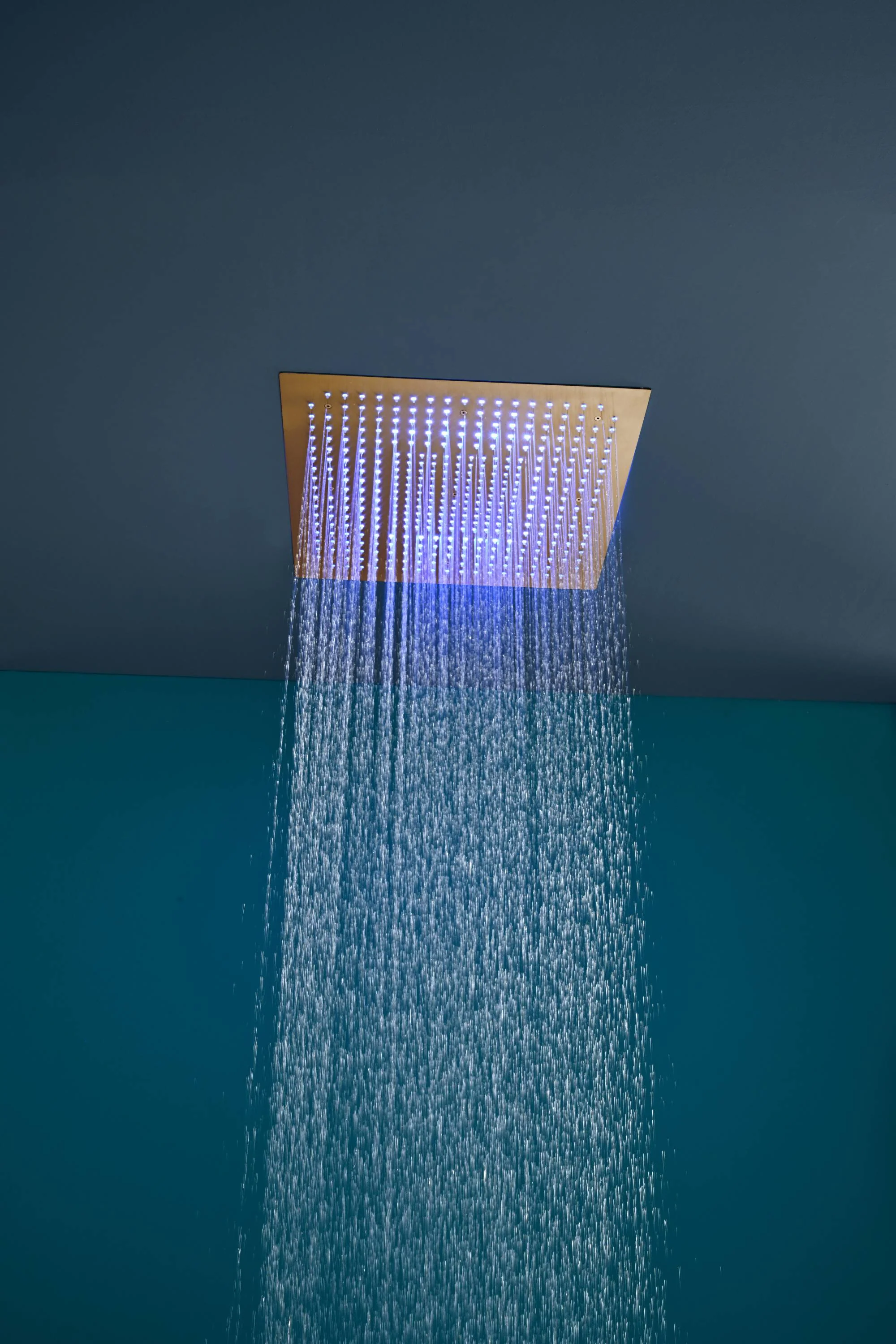 40 inch x 20 inch rainfall shower head 64 led light 6 way digital display shower faucet with dual regular heads and body jets - Image 5