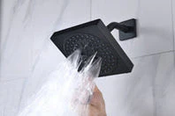 20-Inch or 24-Inch Matte Black Flush or Ceiling Mount Rainfall Waterfall Shower System: Complete with 6-Way Thermostatic Valve and 6 Body Jets and Dual Regular Head - Image 30