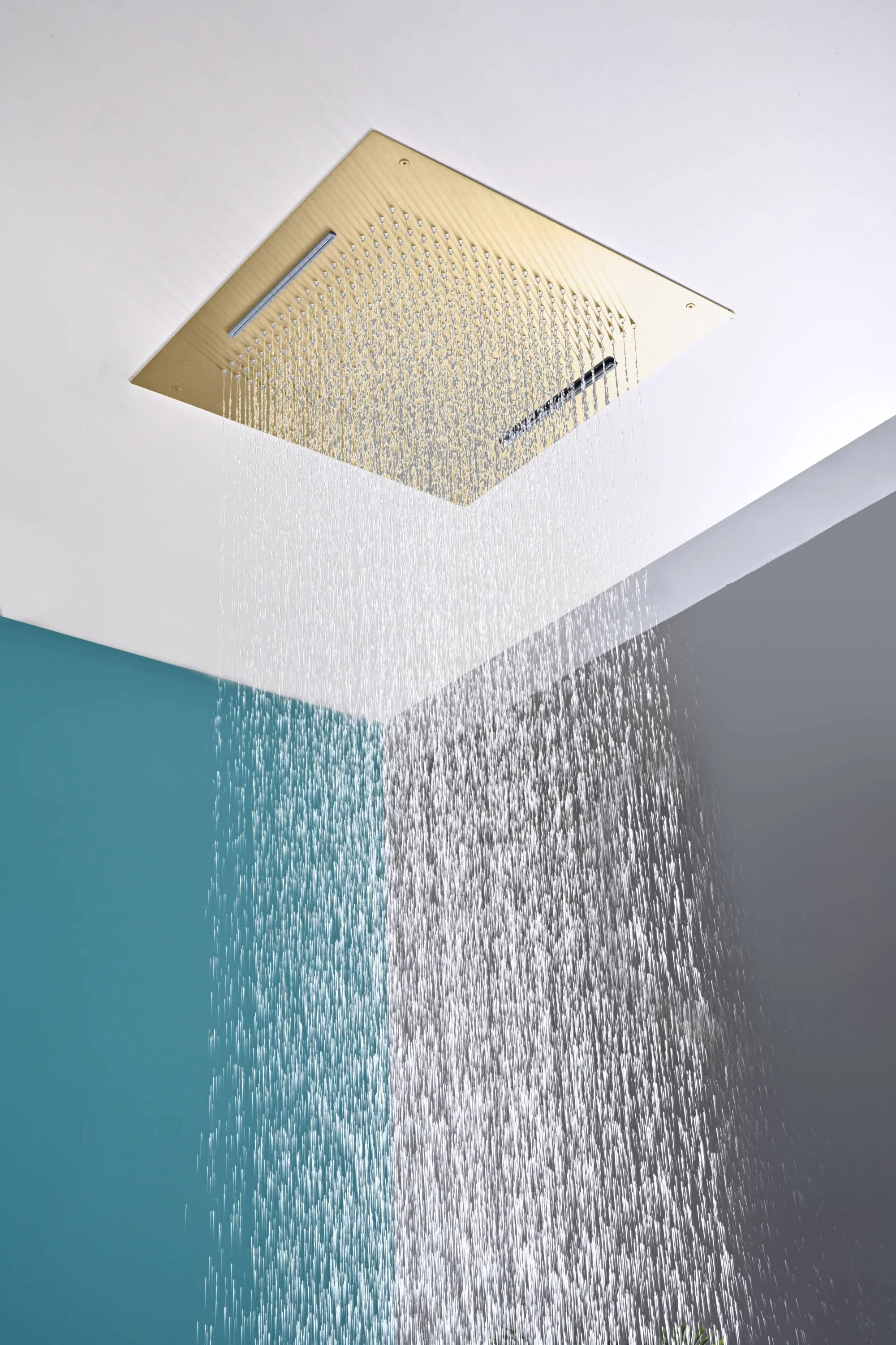 20 inch flush mount rainfall waterfall shower head with 4 way digital display valve and 4 inch body jets - Image 2
