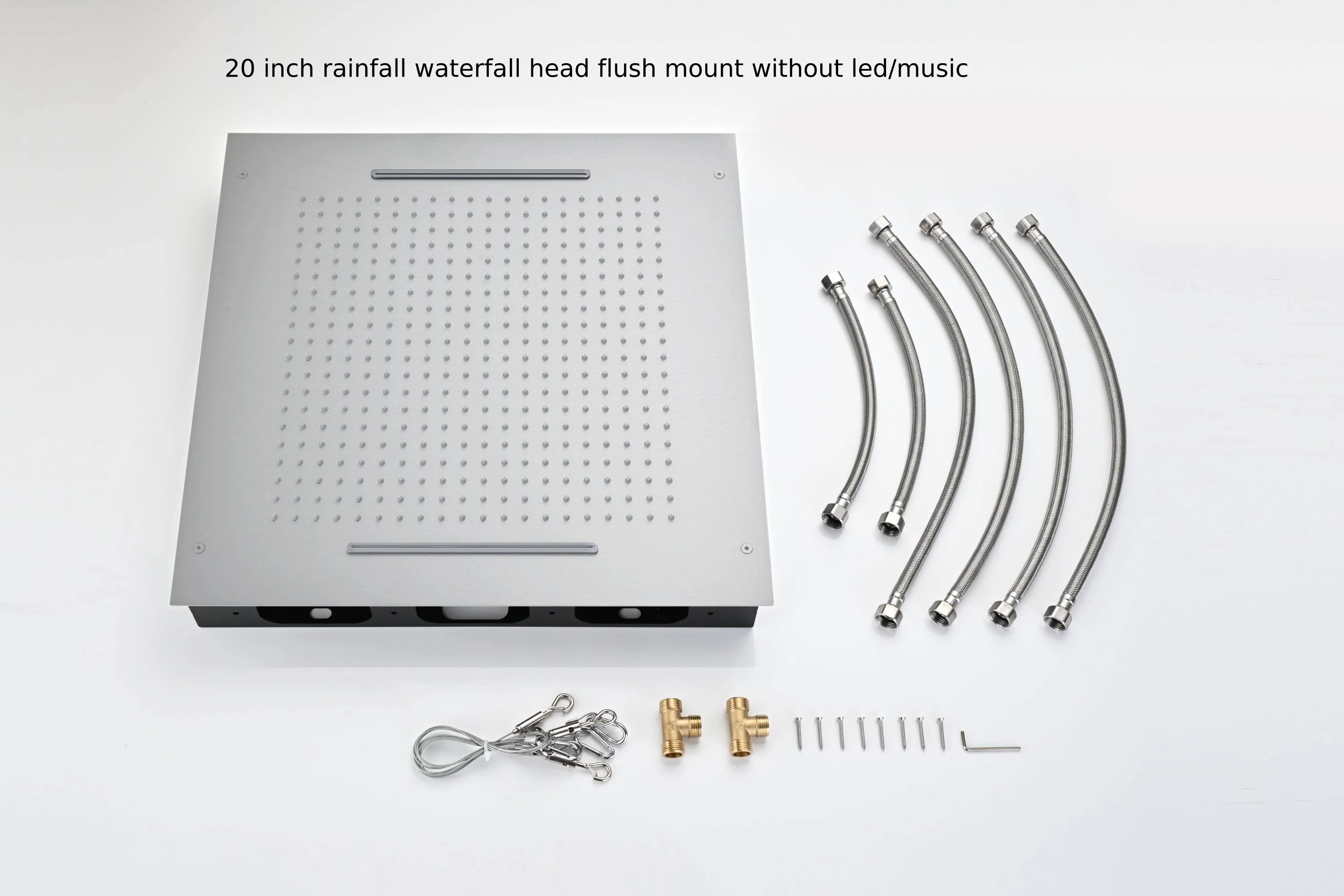 20 inch flush mount rainfall waterfall shower head with 4 way digital display valve and 4 inch body jets - Image 24