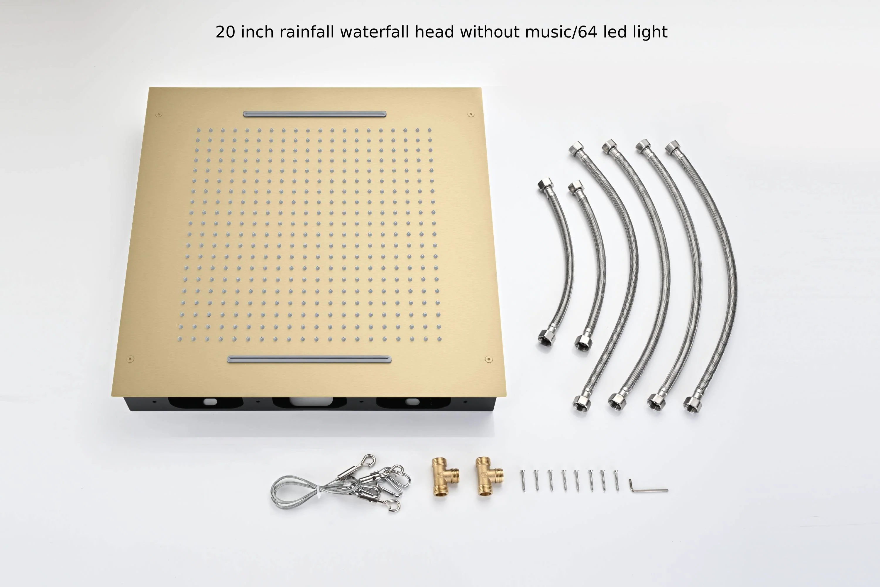 20 inch flush mount rainfall waterfall shower head with 4 way digital display valve and 4 inch body jets - Image 3
