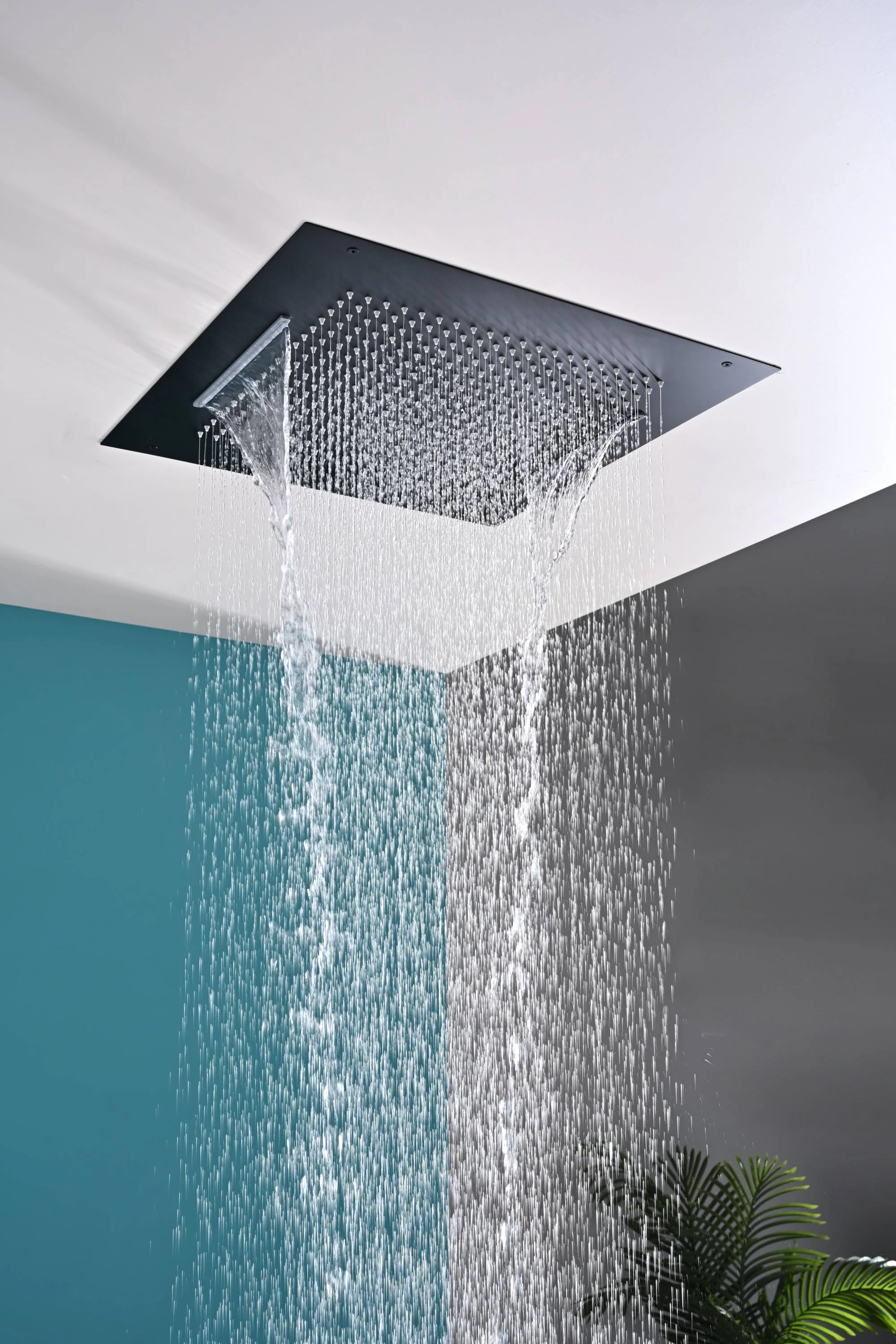 20 inch flush mount rainfall waterfall shower head with 4 way digital display valve and 4 inch body jets - Image 43