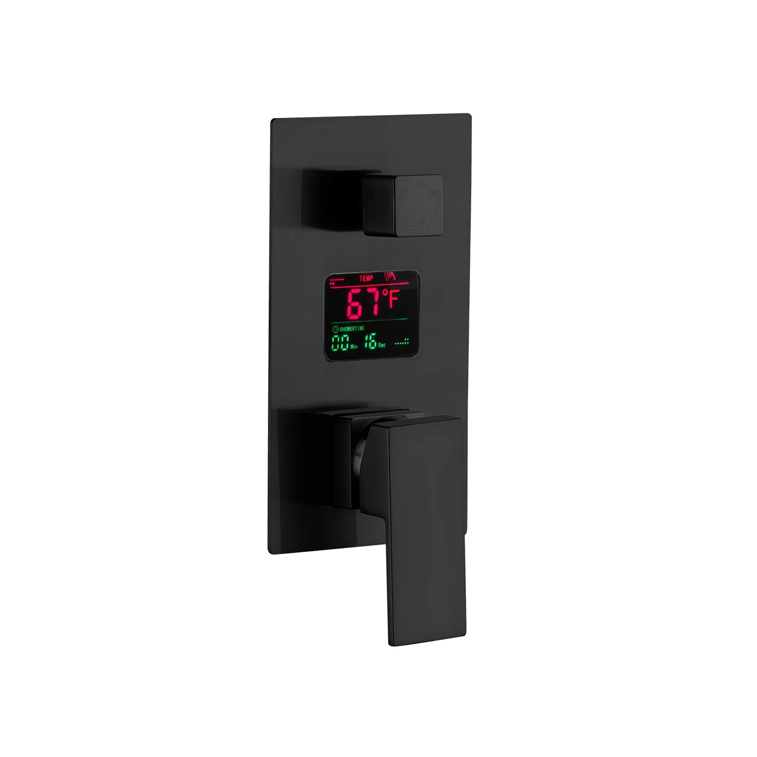 Matte Black Ceiling Mounted Shower Faucet: 20" or 24" with LED Colors, Digital Display Valve, 6 Body Jets - Image 12