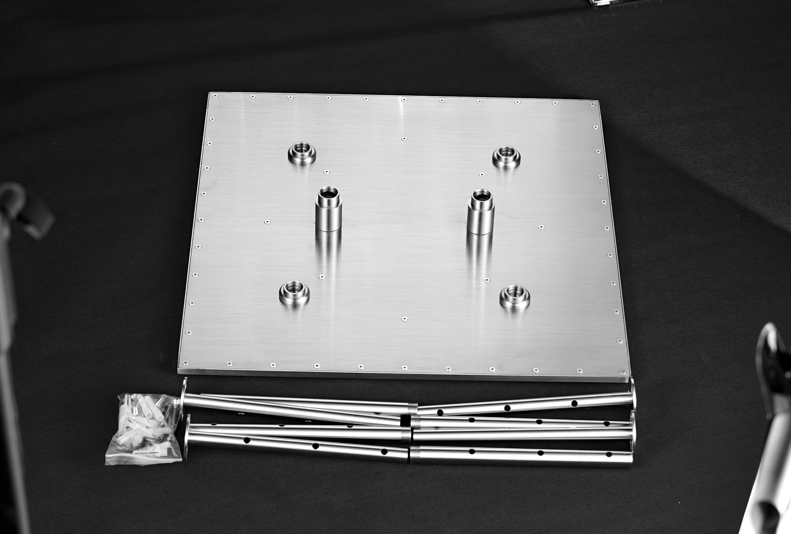 20''  Brushed Nickel Ceiling-Mounted Shower Faucet with Digital Display and Body Jets - Image 5