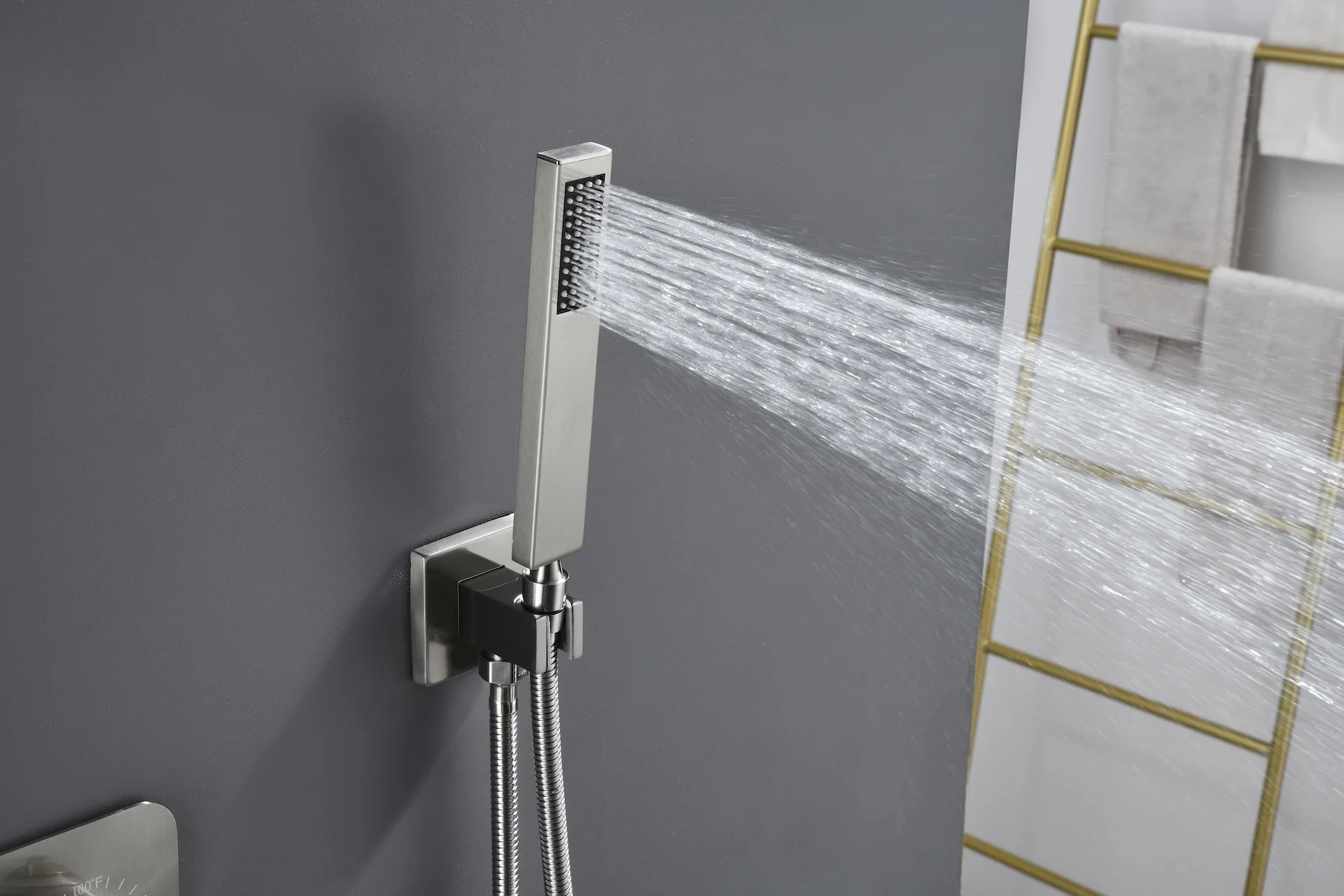 20-Inch Brushed Nickel Ceiling-Mount Rainfall, Waterfall and Mist Shower System with 3-Way Thermostatic Valve - Image 15