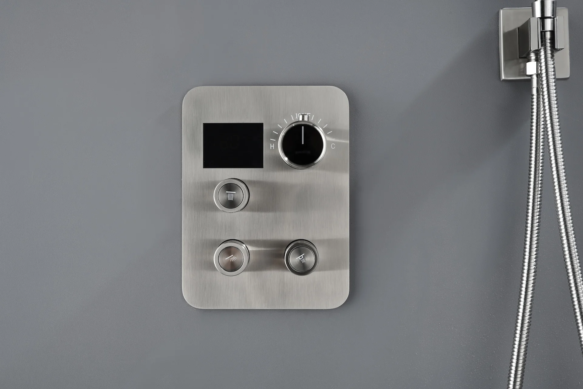 20-Inch Brushed Nickel Ceiling-Mount Rainfall, Waterfall and Mist Shower System with 3-Way Thermostatic Valve - Image 8