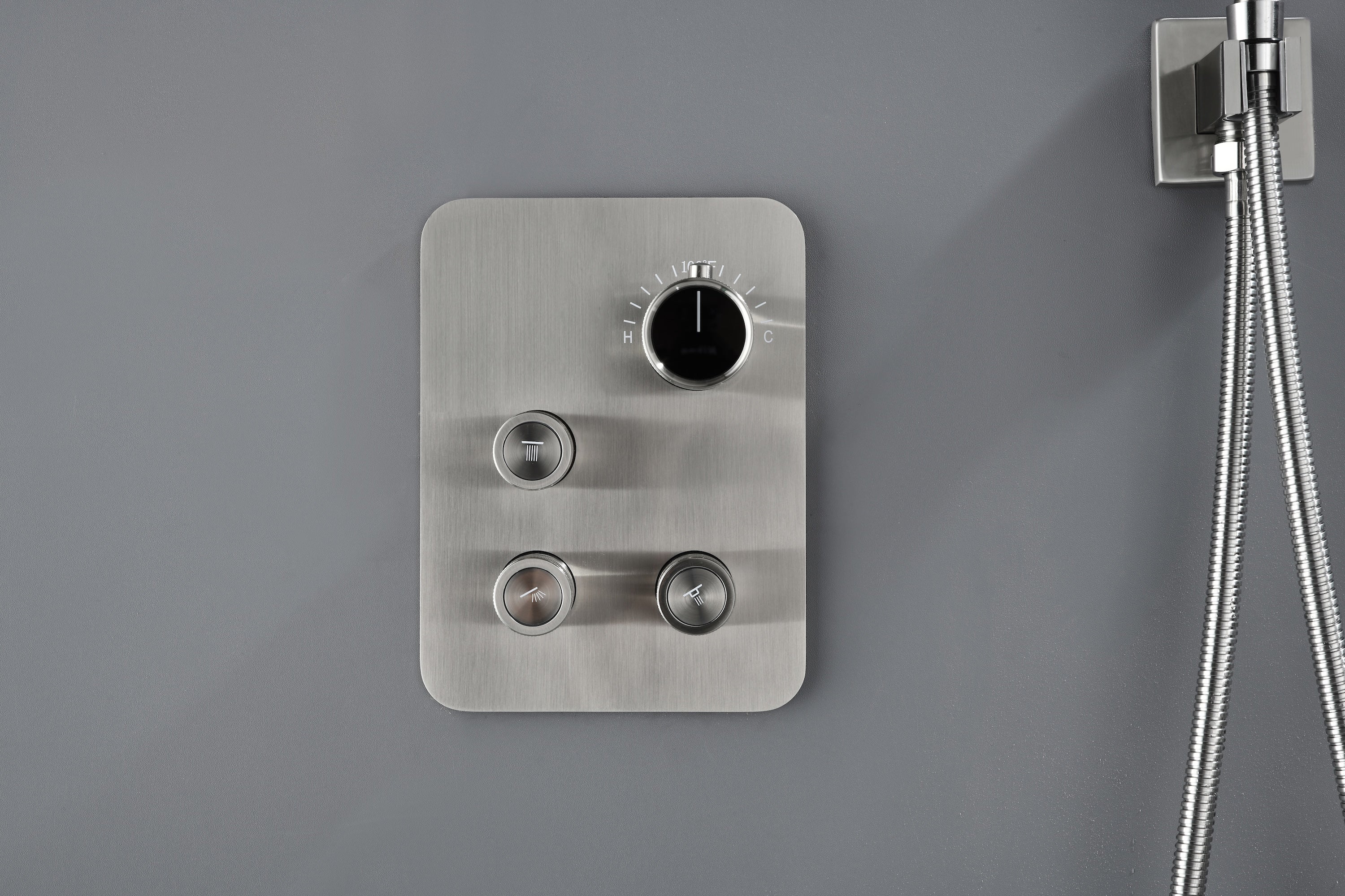 20-Inch Brushed Nickel Ceiling-Mount Rainfall, Waterfall and Mist Shower System with 3-Way Thermostatic Valve - Image 9