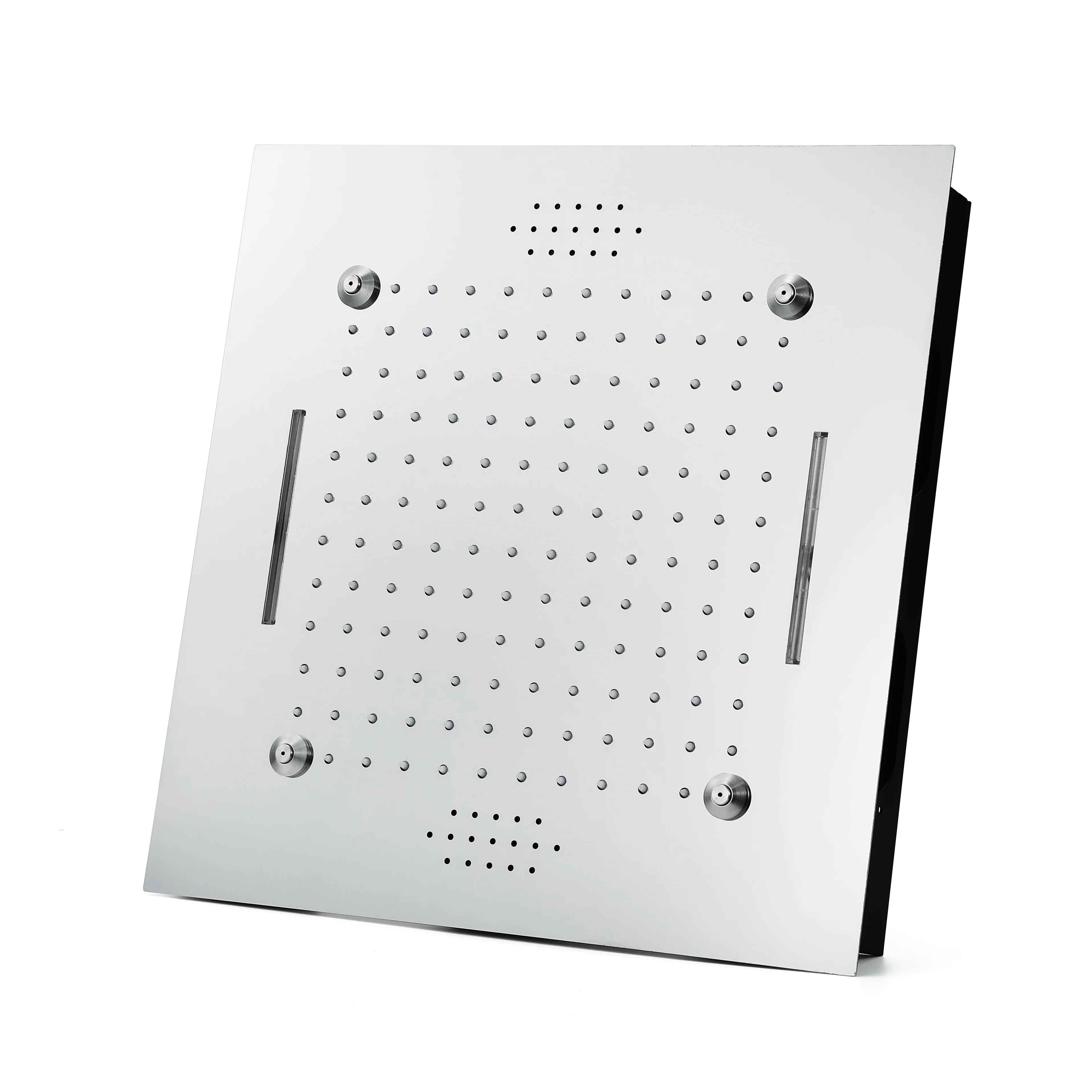 Bluetooth Music 64 LED colors 20inch chrome flushed on rainfall waterfall mist shower systems 5 way thermostatic valve with 6 body jets and touch panel - Image 12