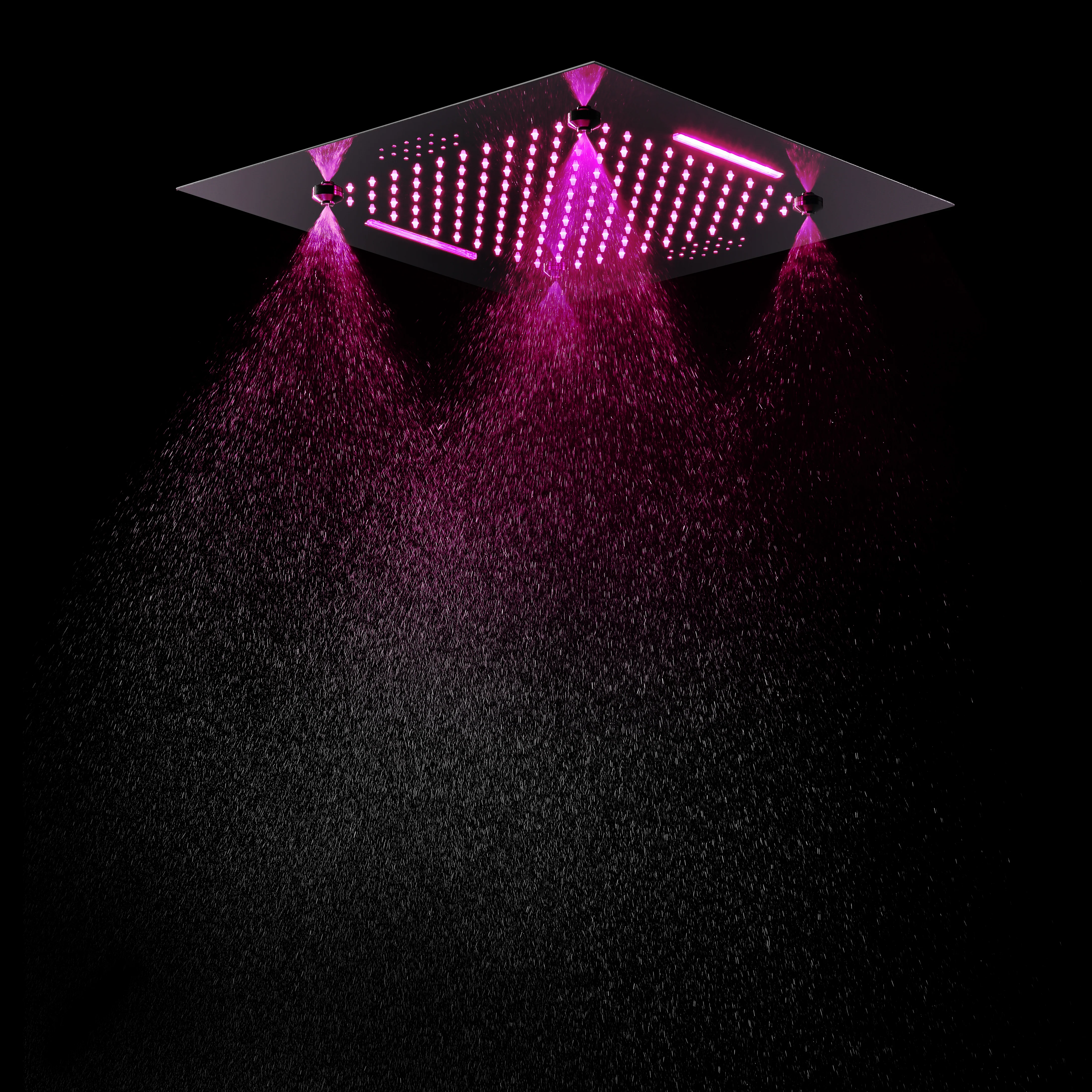 Bluetooth Music 64 LED colors 20inch chrome flushed on rainfall waterfall mist shower systems 5 way thermostatic valve with 6 body jets and touch panel - Image 3