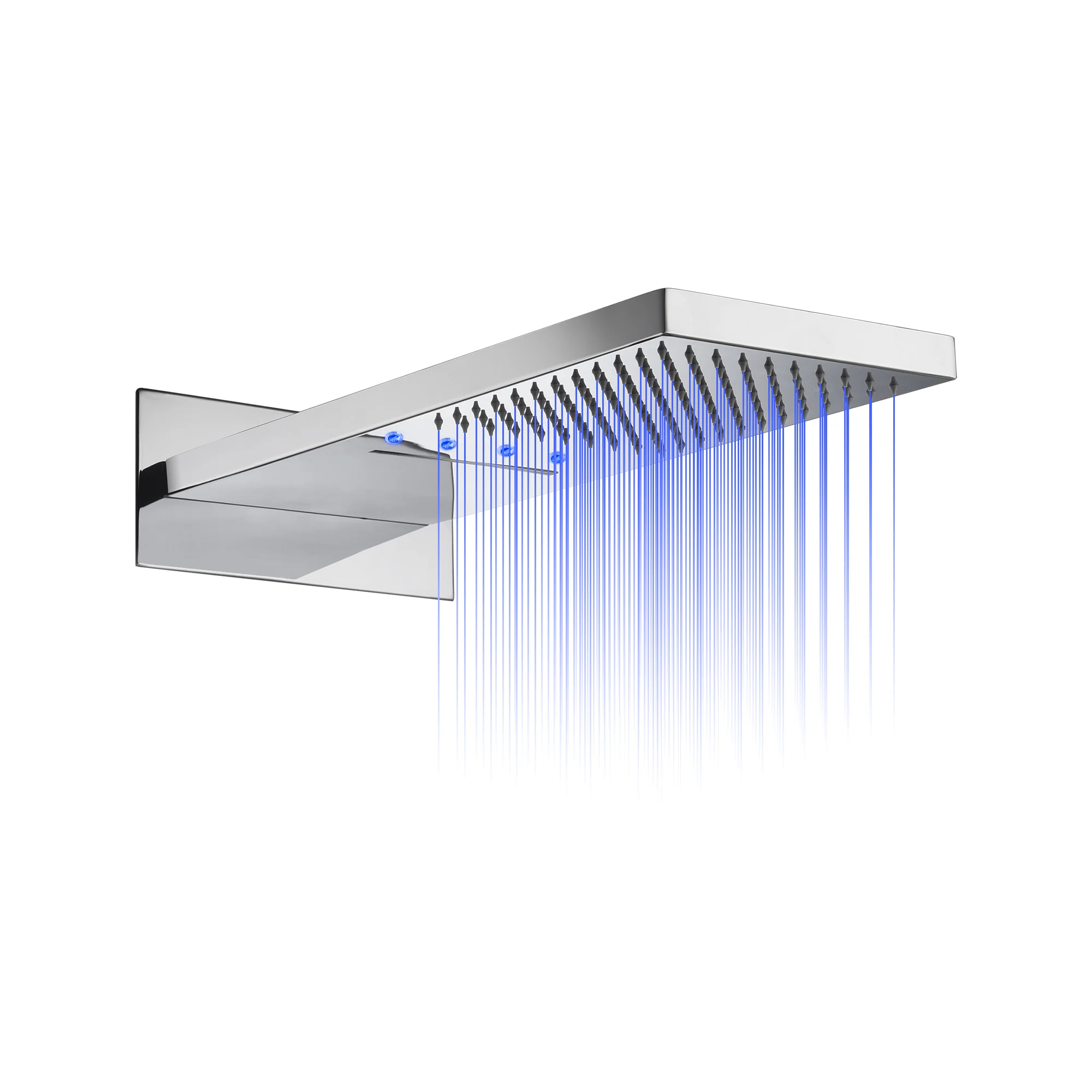 The Ultimate 22'' Chrome 4-Way Thermostatic Shower Faucet with Waterfall, Rain Massage, Body Jet Spray, and Sliding Bar - Image 6