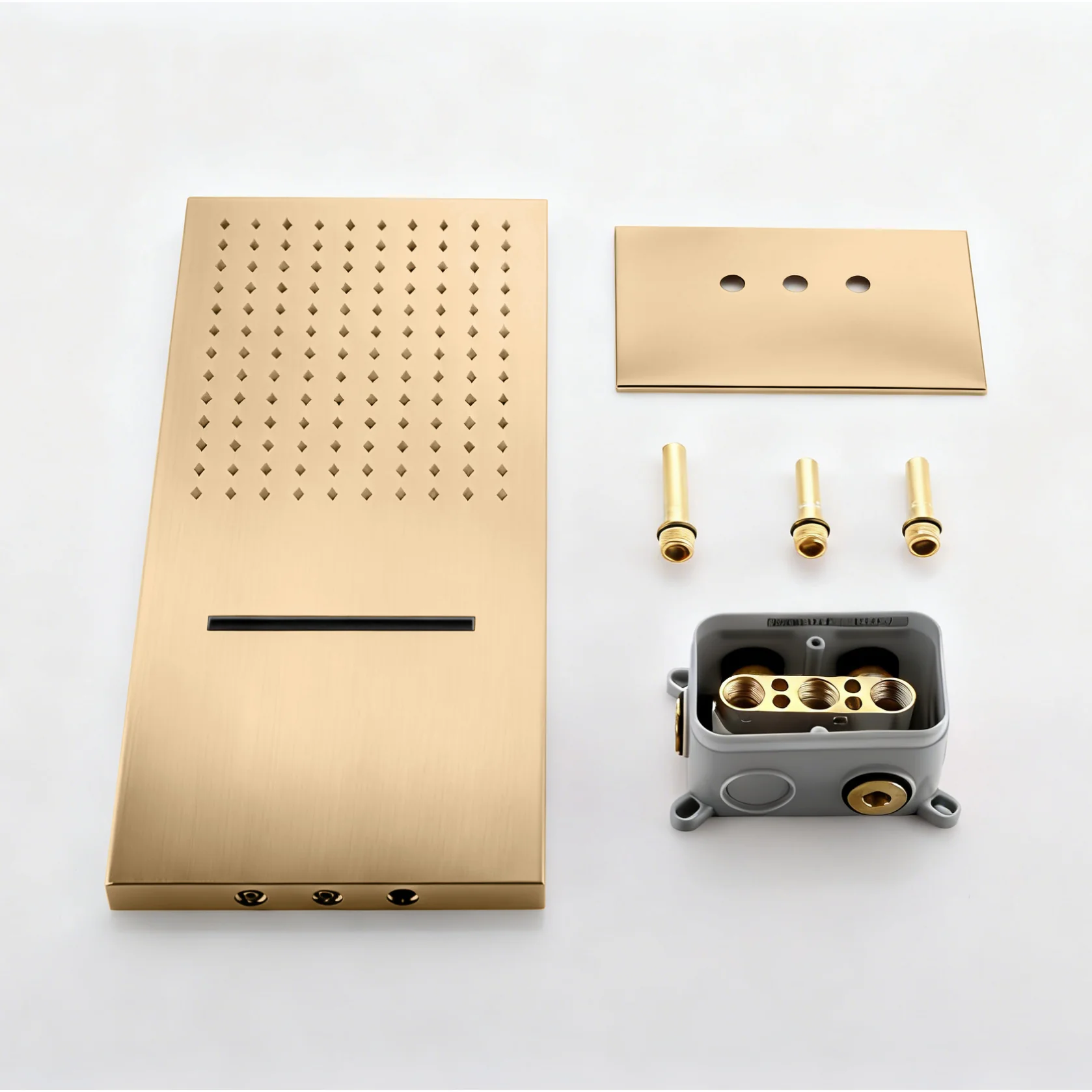 22-Inch Rainfall Waterfall Champagne Bronze 3-Way Thermostatic Shower System: Featuring a rainfall waterfall head with Simultaneous and Independent Functionality - Image 9
