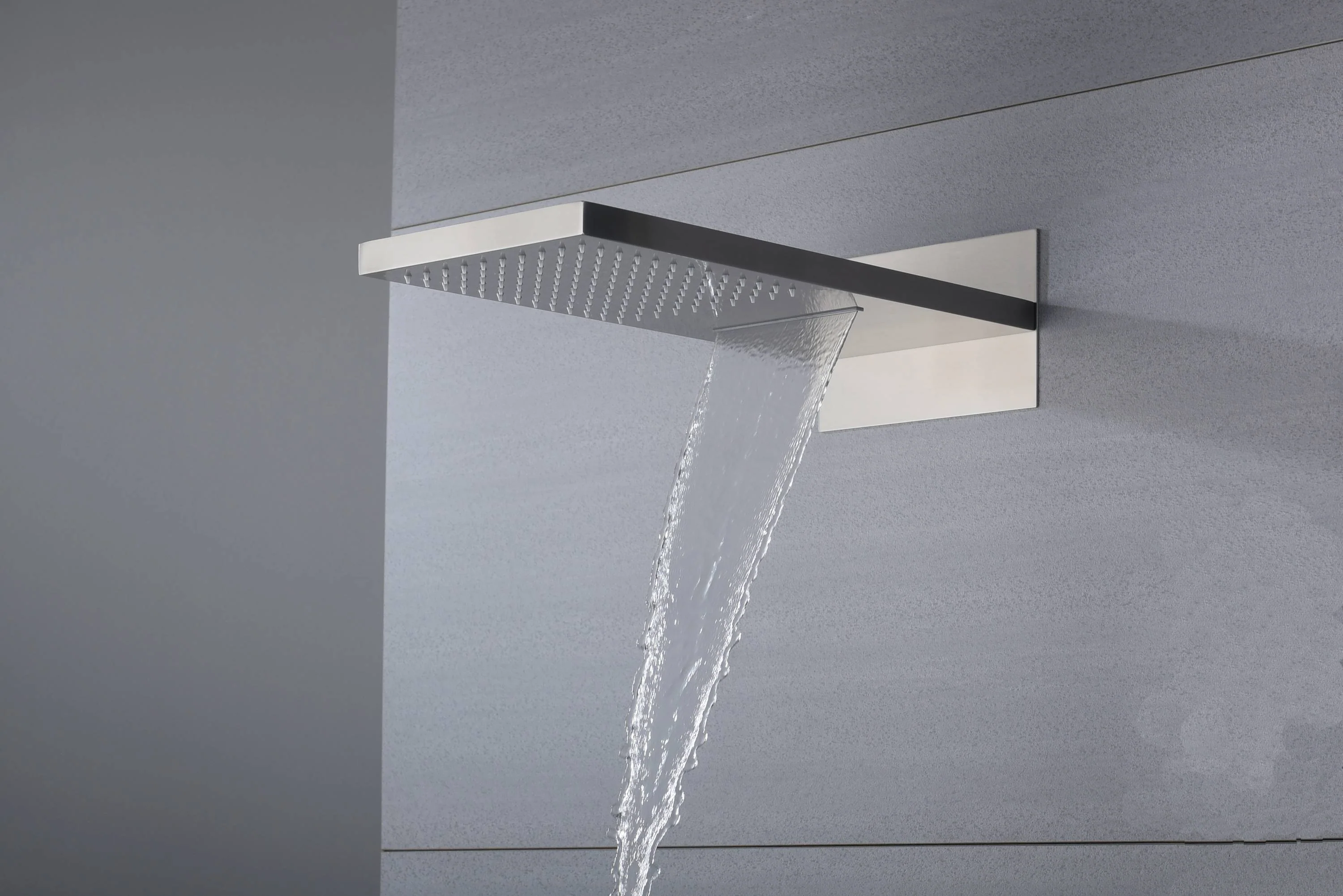 22 inch Brushed Nickel 3 way Digital display anti scald Shower faucet system rainfall and waterfall - Image 4