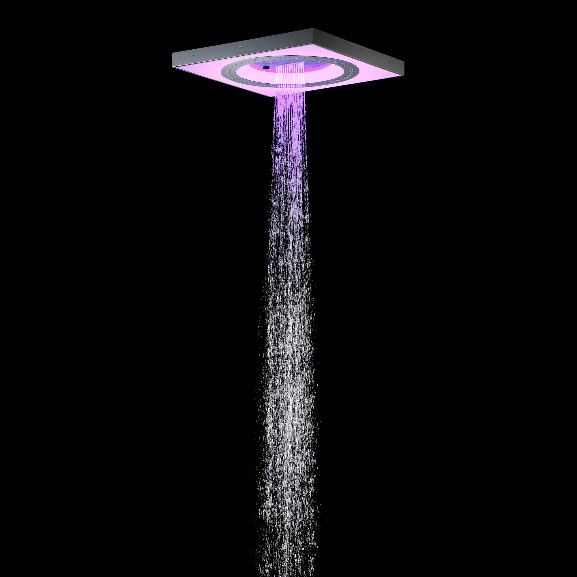 24" 3-Function Flush Mount Shower Head with LED, Bluetooth, 3 Finish Options - Image 34