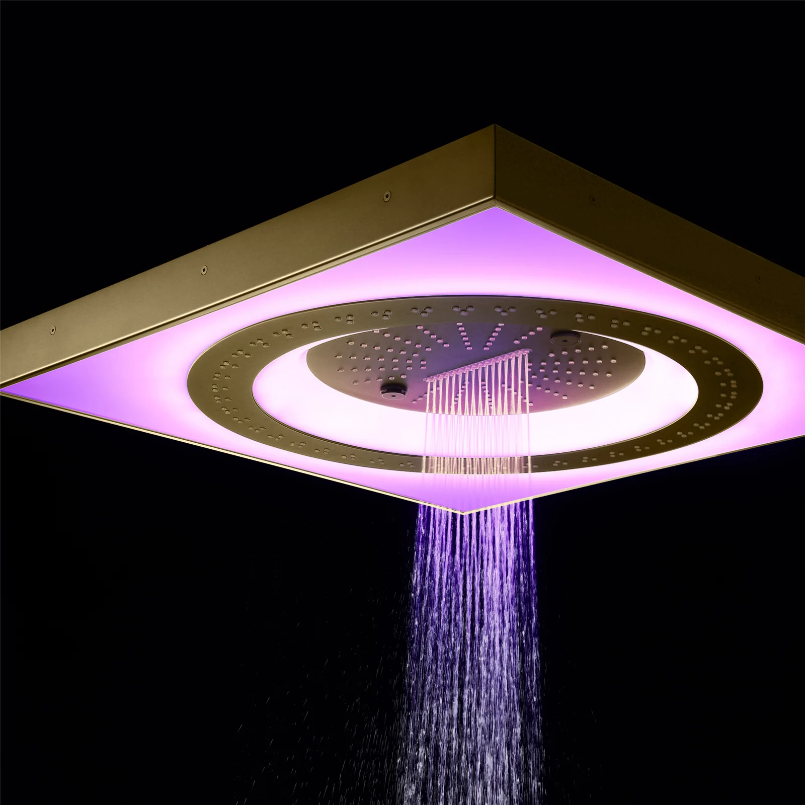 24" Flush LED Mount Rainfall Waterfall 6-Way Touch control Shower System With Regular Head and 3 Body Jets - Image 19