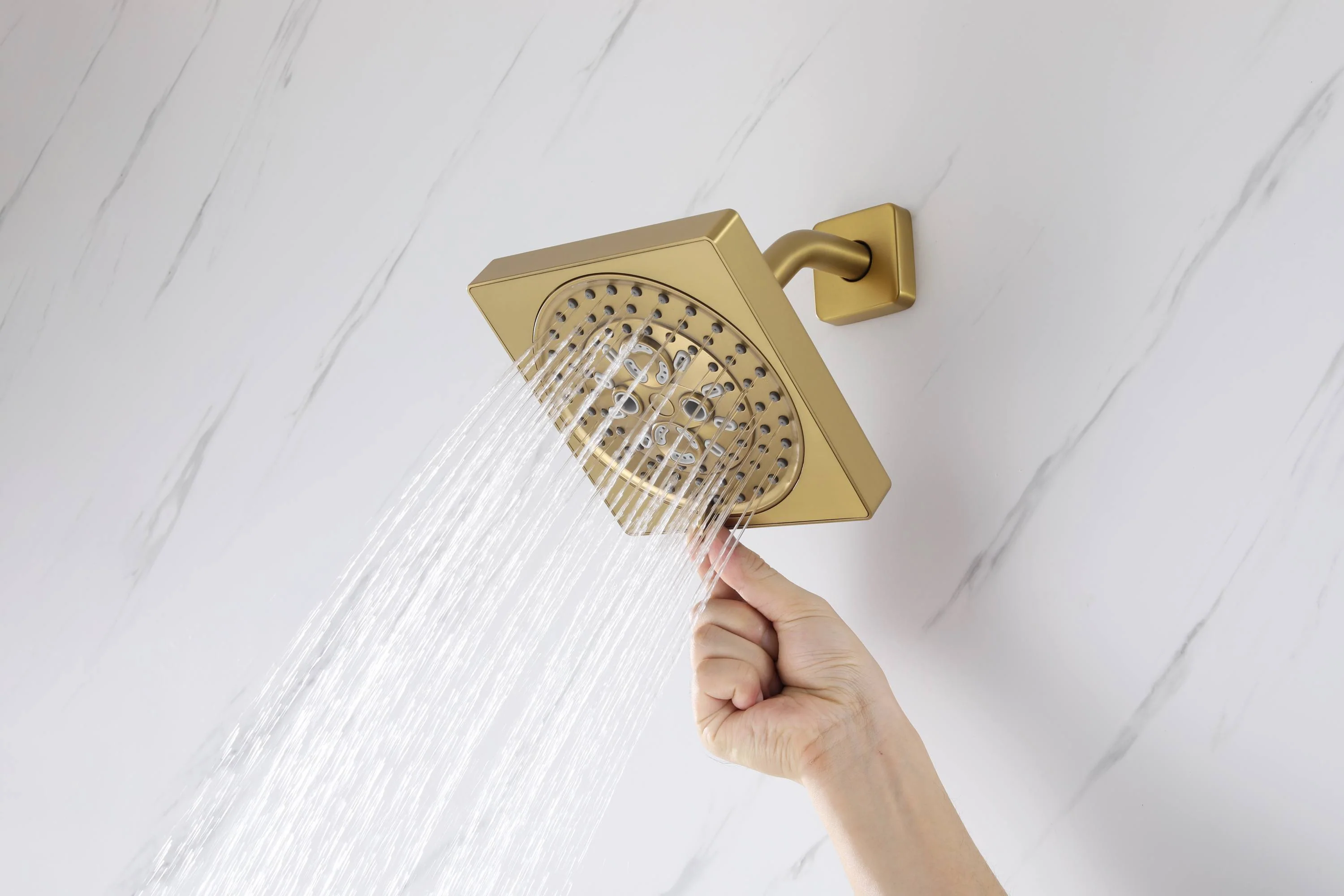 24" Flush LED Mount Rainfall Waterfall 6-Way Touch control Shower System With Regular Head and 3 Body Jets - Image 45