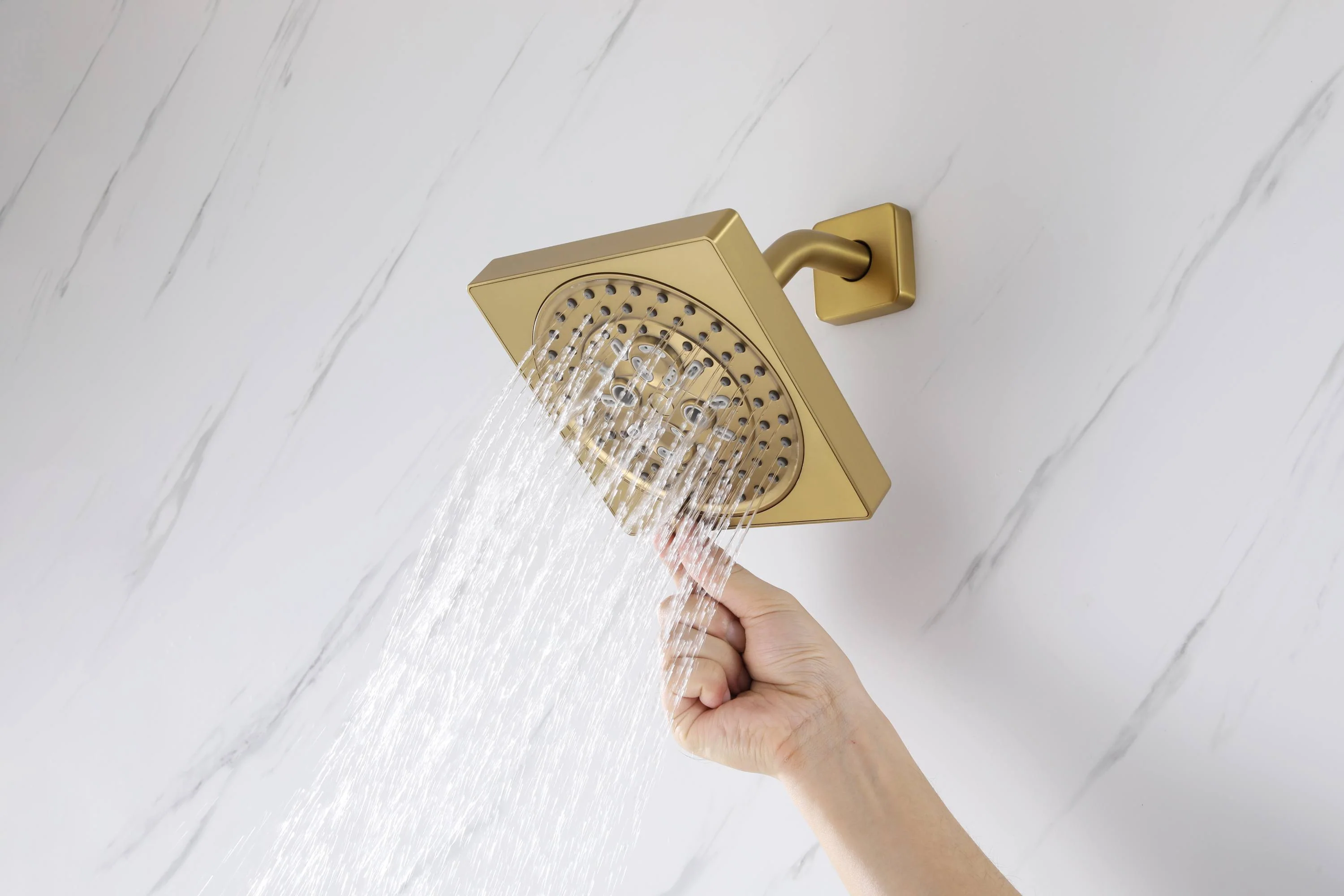 24" Flush LED Mount Rainfall Waterfall 6-Way Touch control Shower System With Regular Head and 3 Body Jets - Image 46