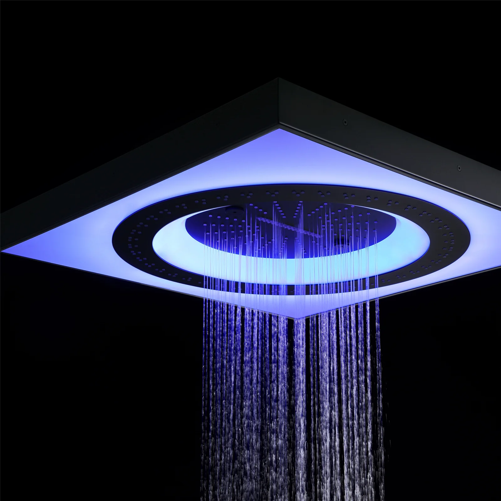 24" Flush Mount Rainfall Waterfall 6-Way Digital  Shower System with LED, Dual Regular Heads and Tub Spout - Image 15