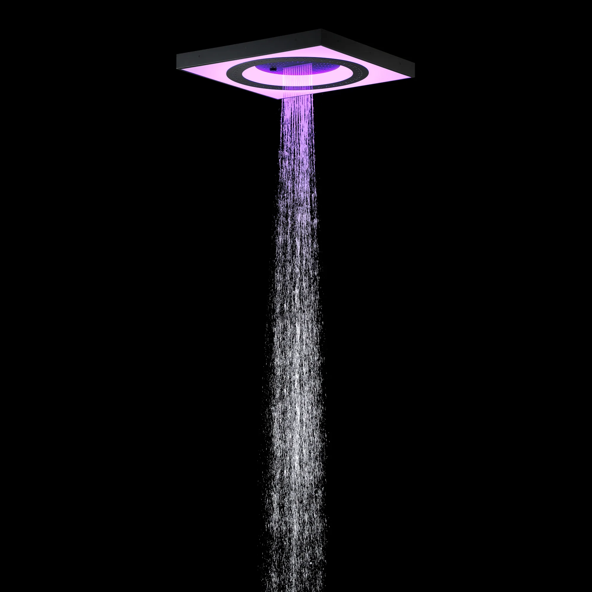 24" Flush Mount Rainfall Waterfall 6-Way Digital  Shower System with LED, Dual Regular Heads and Tub Spout - Image 16