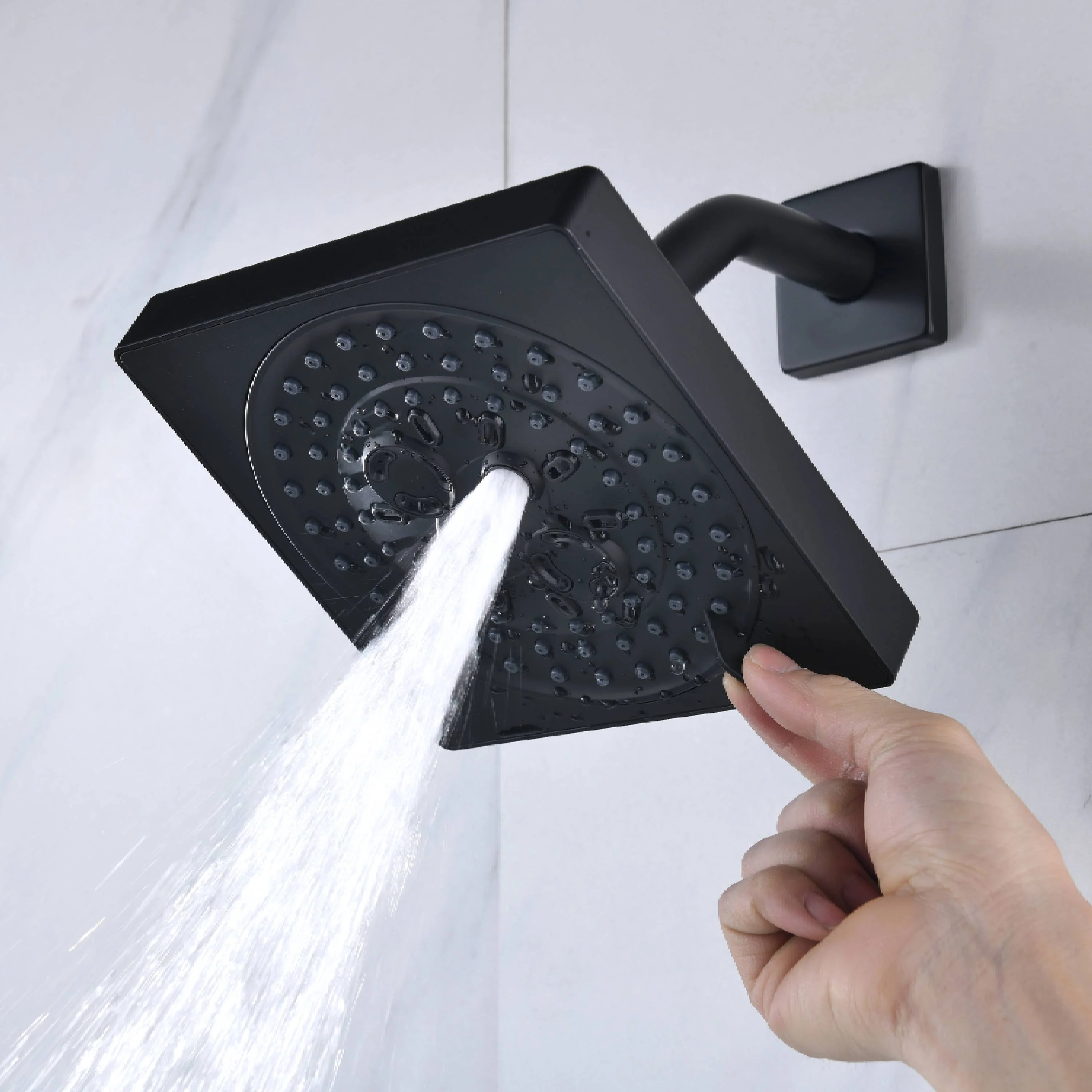 24" Flush Mount Shower Head with 6-Way Digital Faucet, 6" Regular Head, Body Jets - Image 36